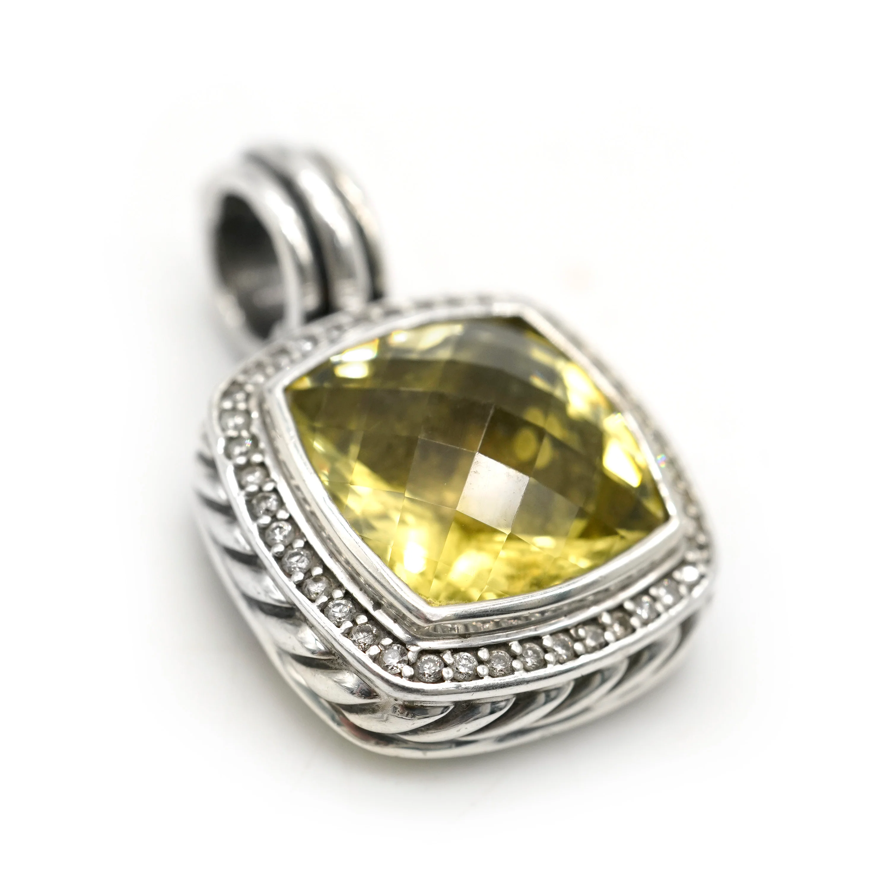 14mm Albion Lemon Citrine & Diamond Enhancer Pendant - Image 2