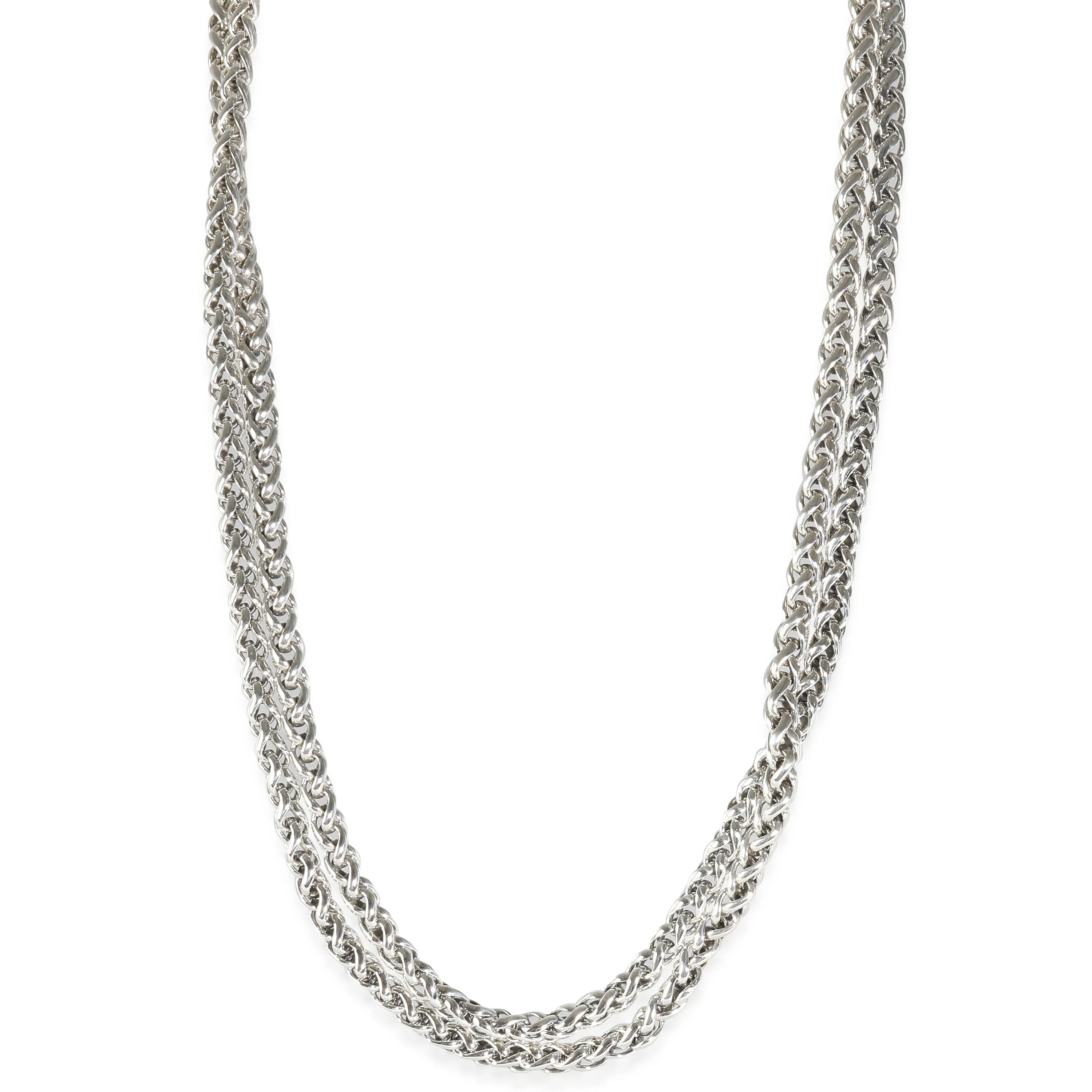 Wheat Chain Necklace in Sterling Silver 0.23 CTW - Image 3