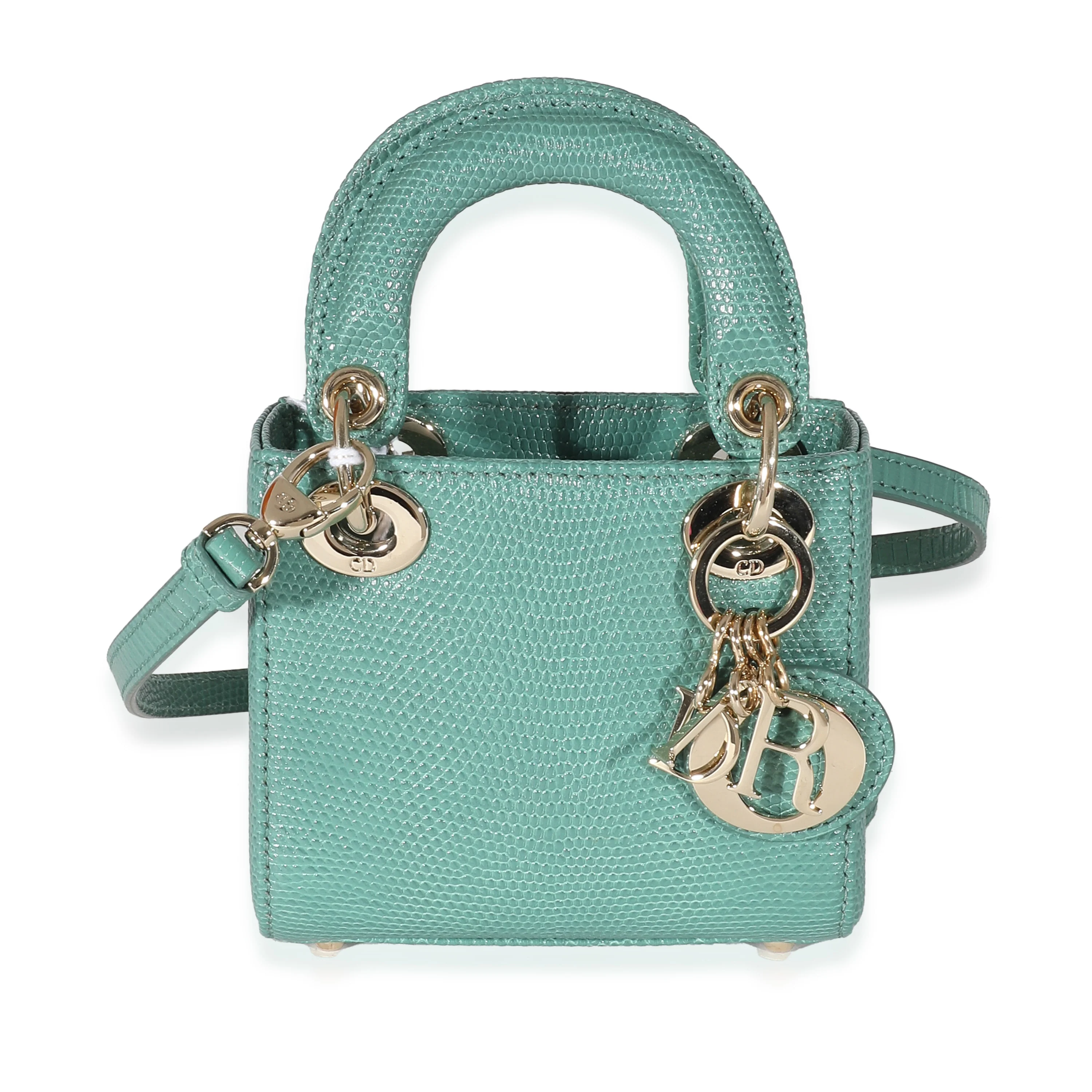 Christian Dior Vert Tundra Lizard Micro Lady Dior