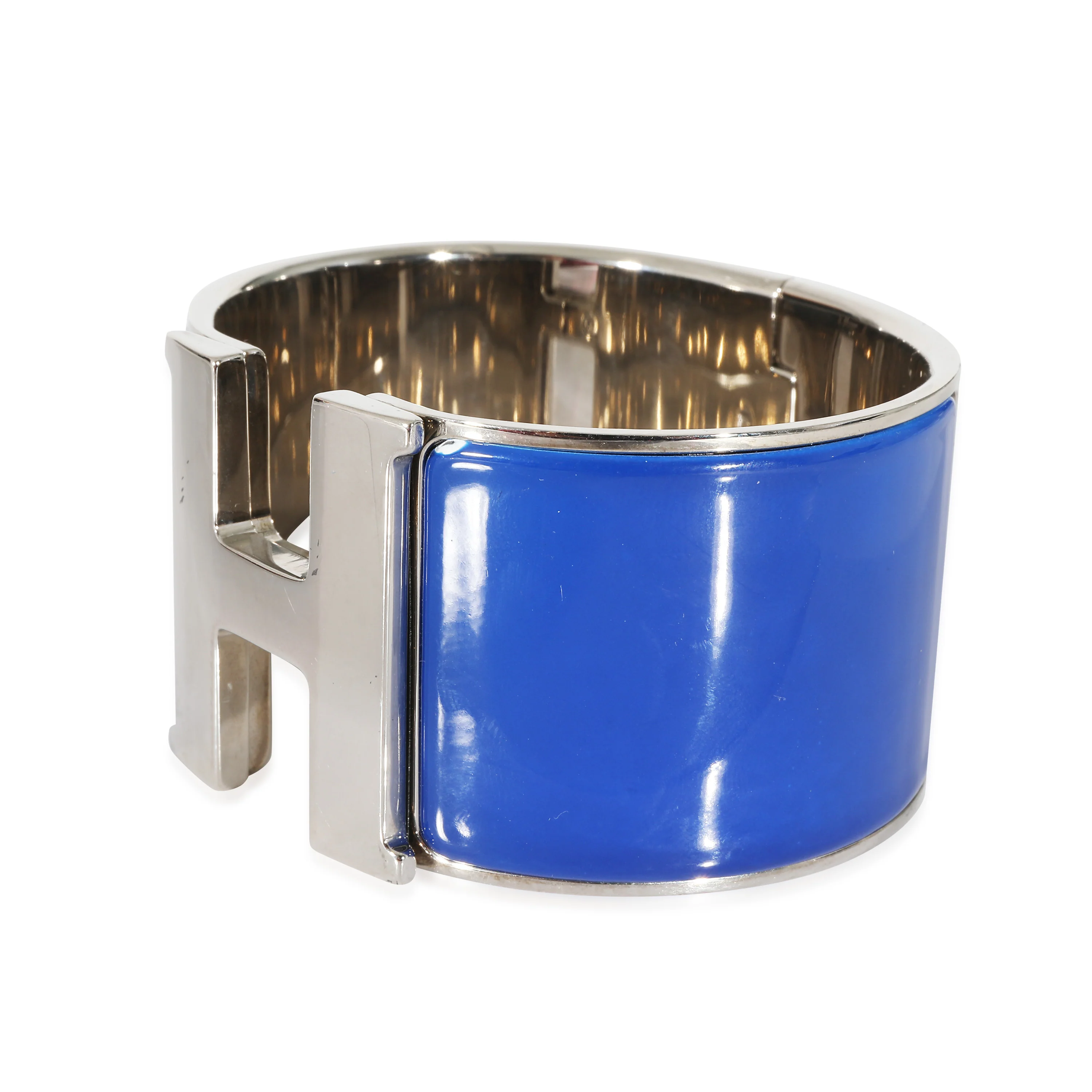 Cobalt Enamel Palladium Extra Wide Clic Clac H Bracelet - Image 2