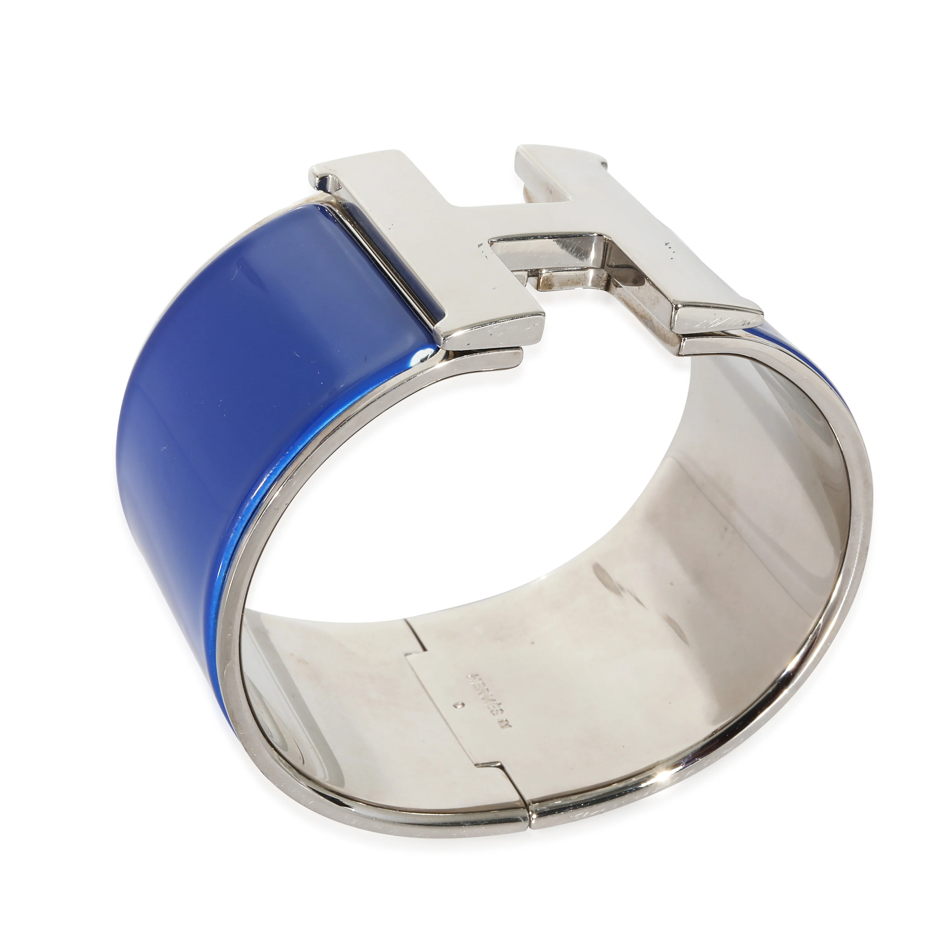 Cobalt Enamel Palladium Extra Wide Clic Clac H Bracelet - Image 6