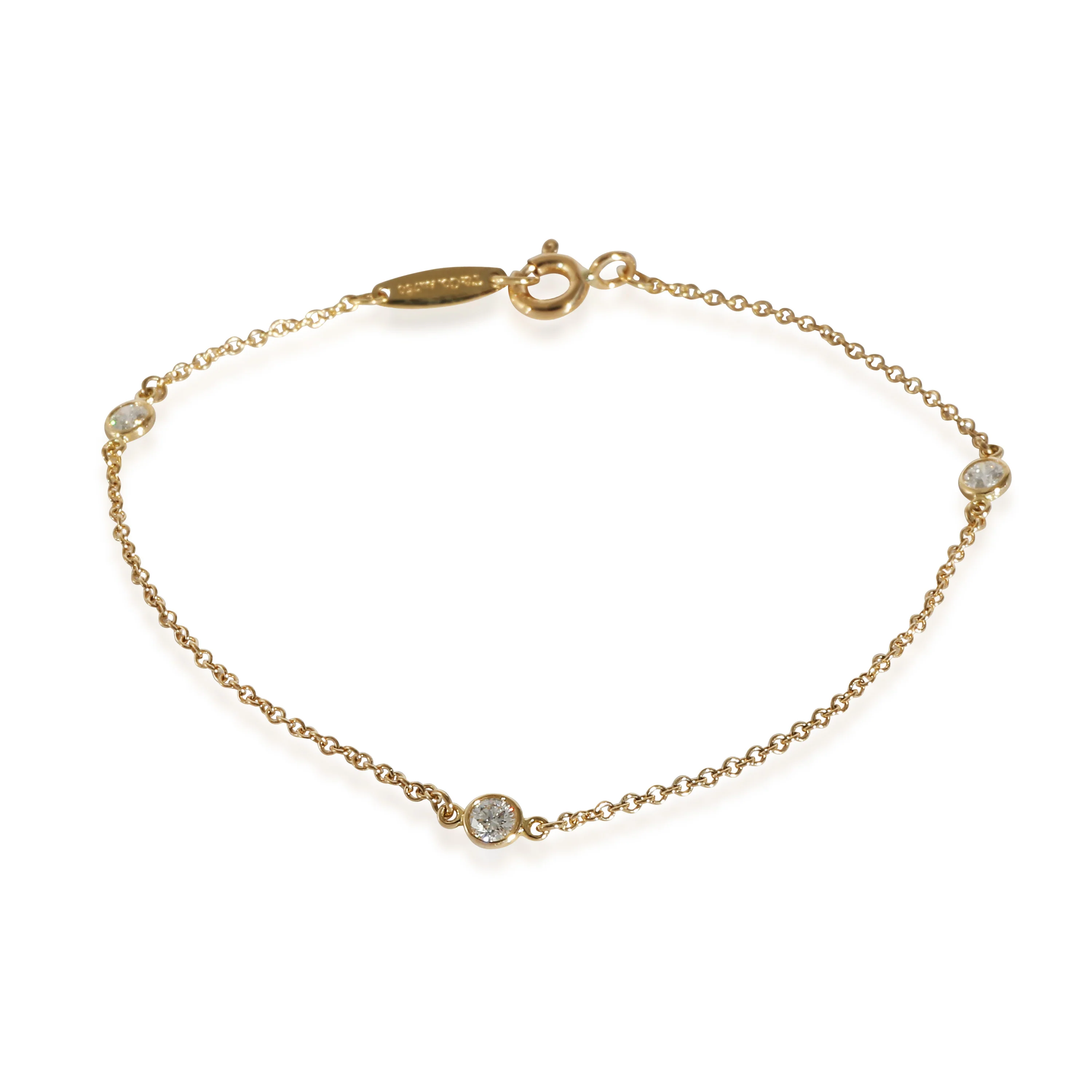 Tiffany & Co. Elsa Peretti Diamond By The Yard Bracelet in Yellow Gold 0.15 CTW