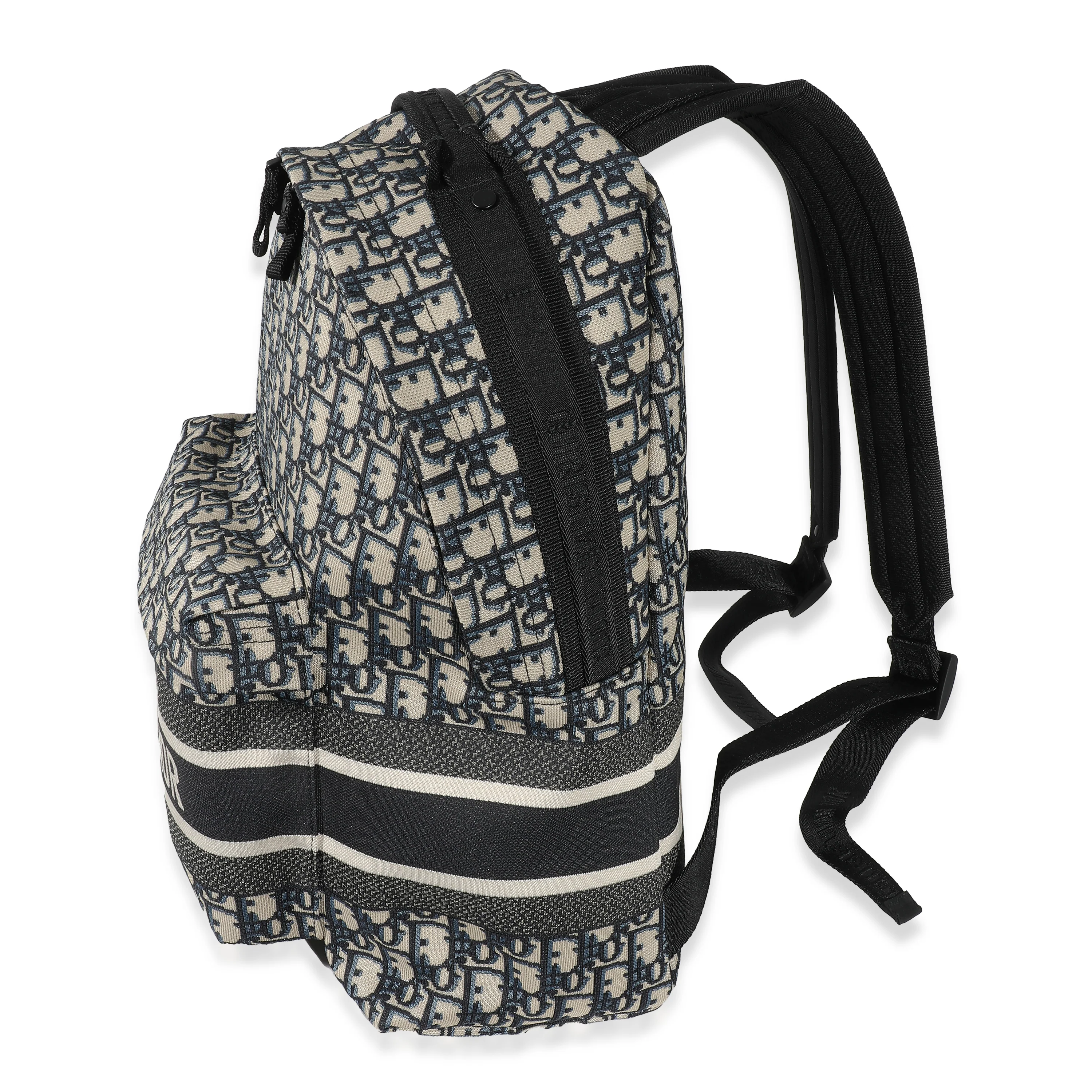 Christian Dior Navy Oblique Jacquard DiorTravel Backpack - Image 2