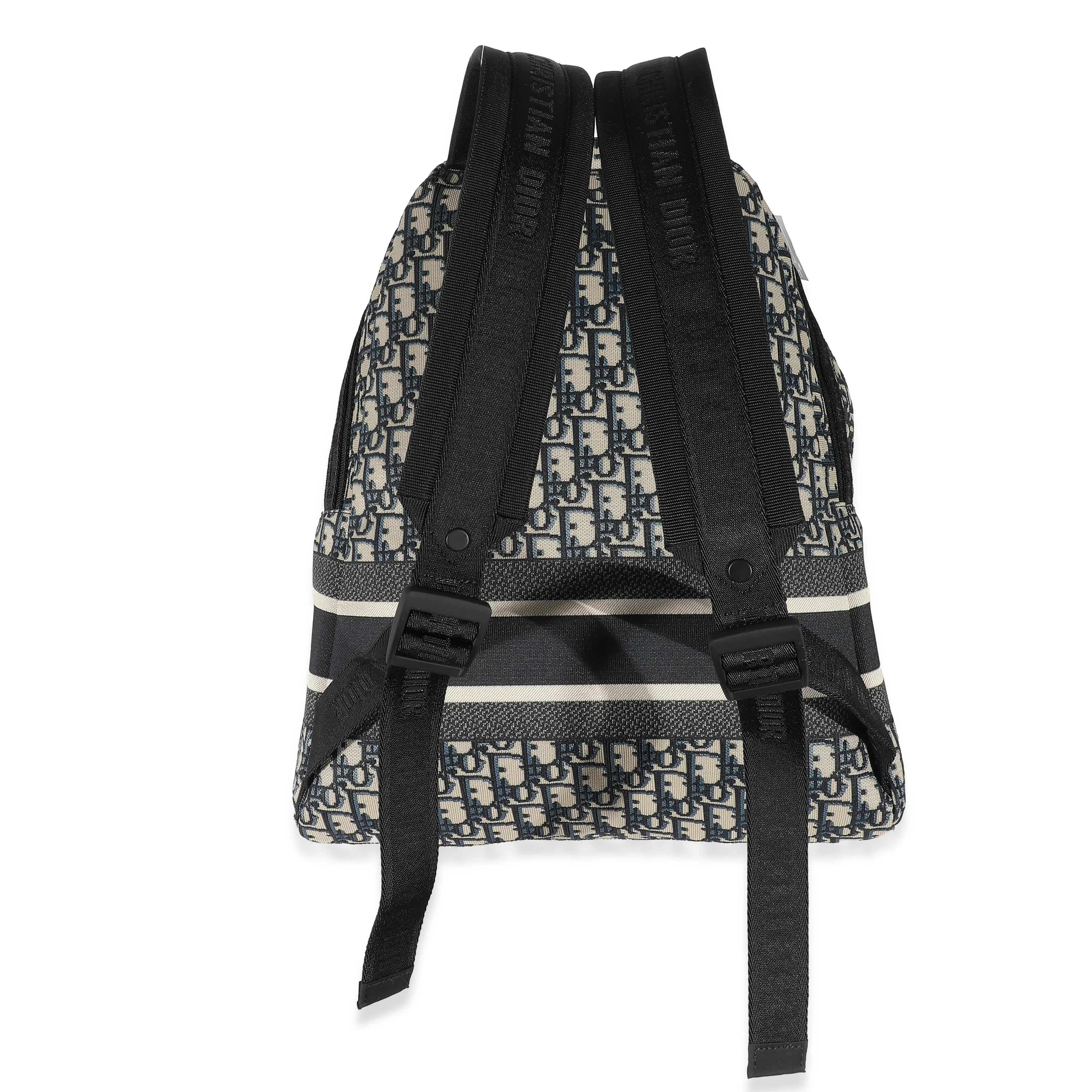 Christian Dior Navy Oblique Jacquard DiorTravel Backpack - Image 3