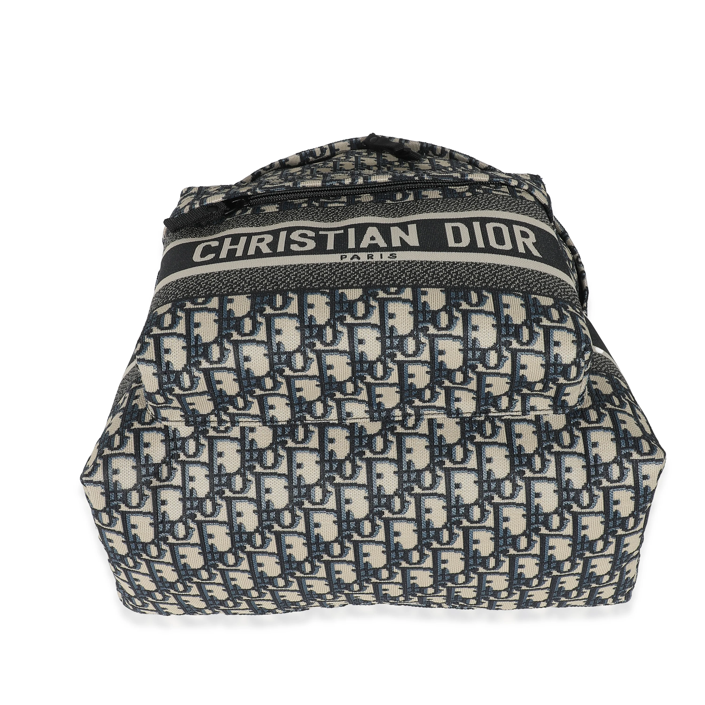Christian Dior Navy Oblique Jacquard DiorTravel Backpack - Image 4