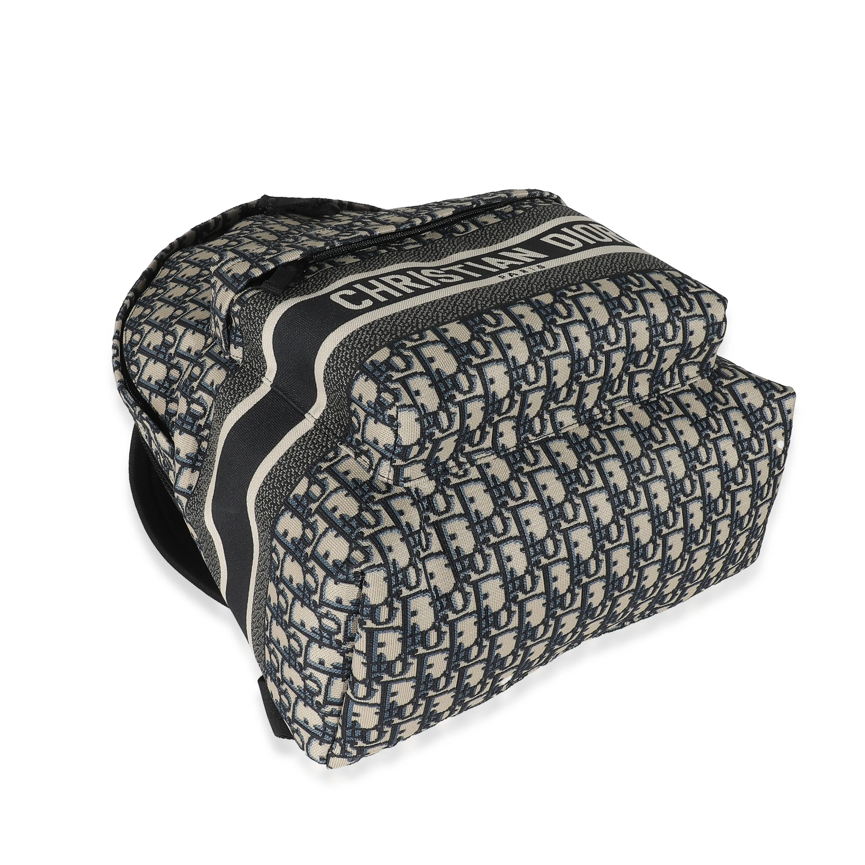 Christian Dior Navy Oblique Jacquard DiorTravel Backpack - Image 5