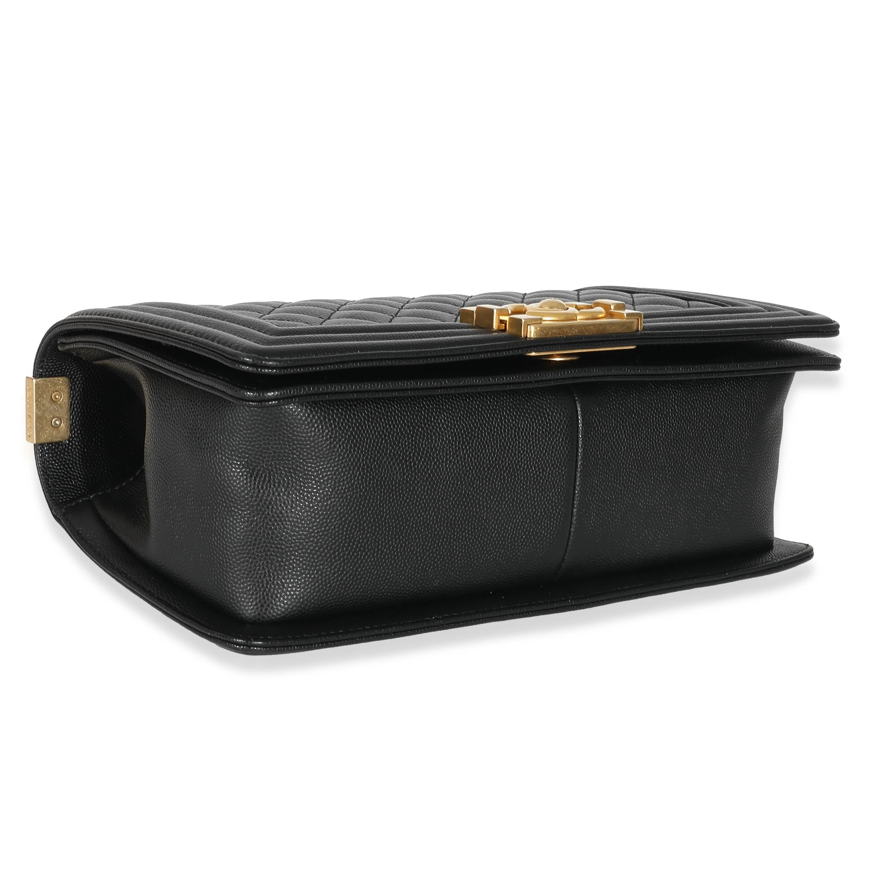Chanel Black Quilted Caviar New Medium Boy Bag - Image 5
