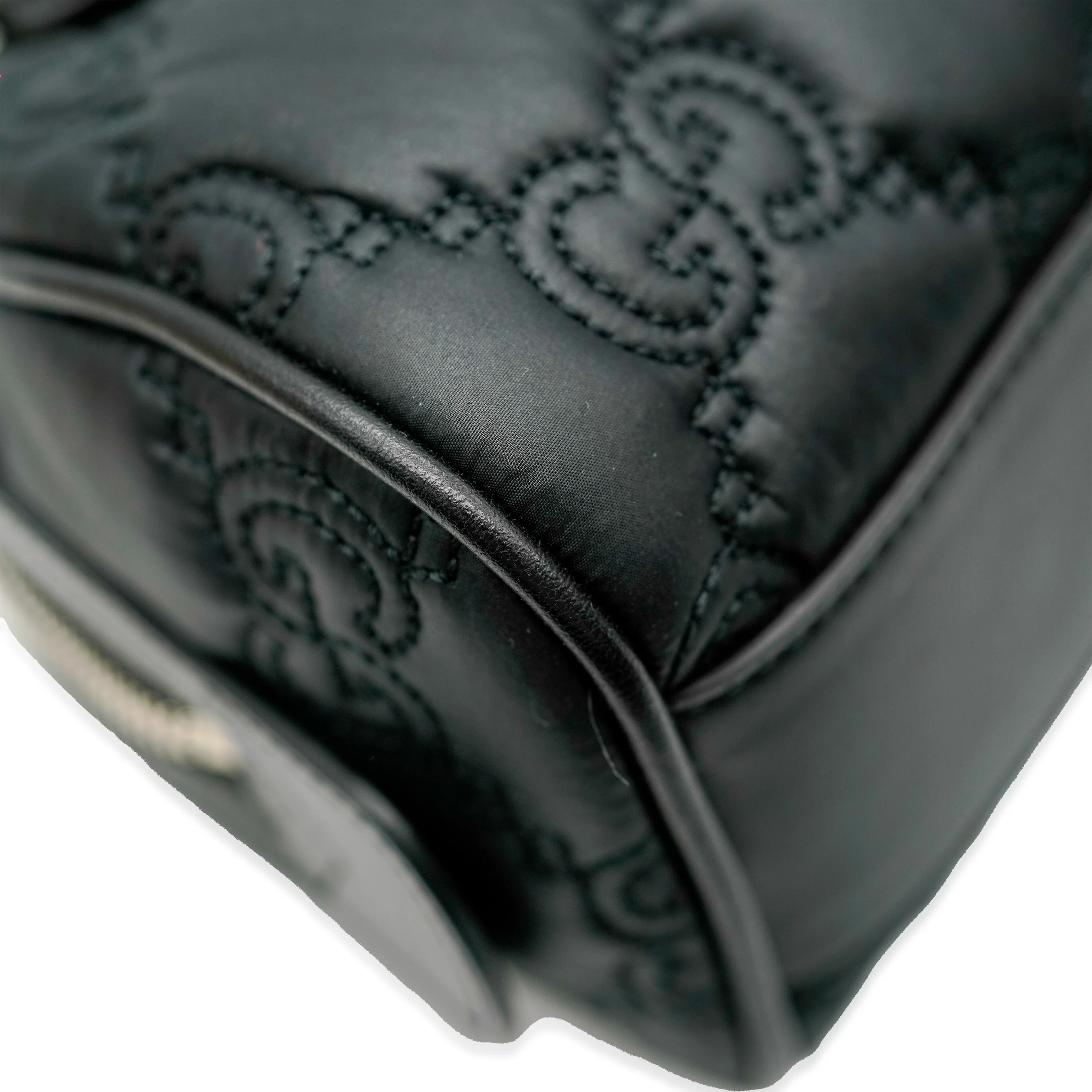 Gucci Black Nylon GG Matelassé Mini Bowler Bag - Image 2