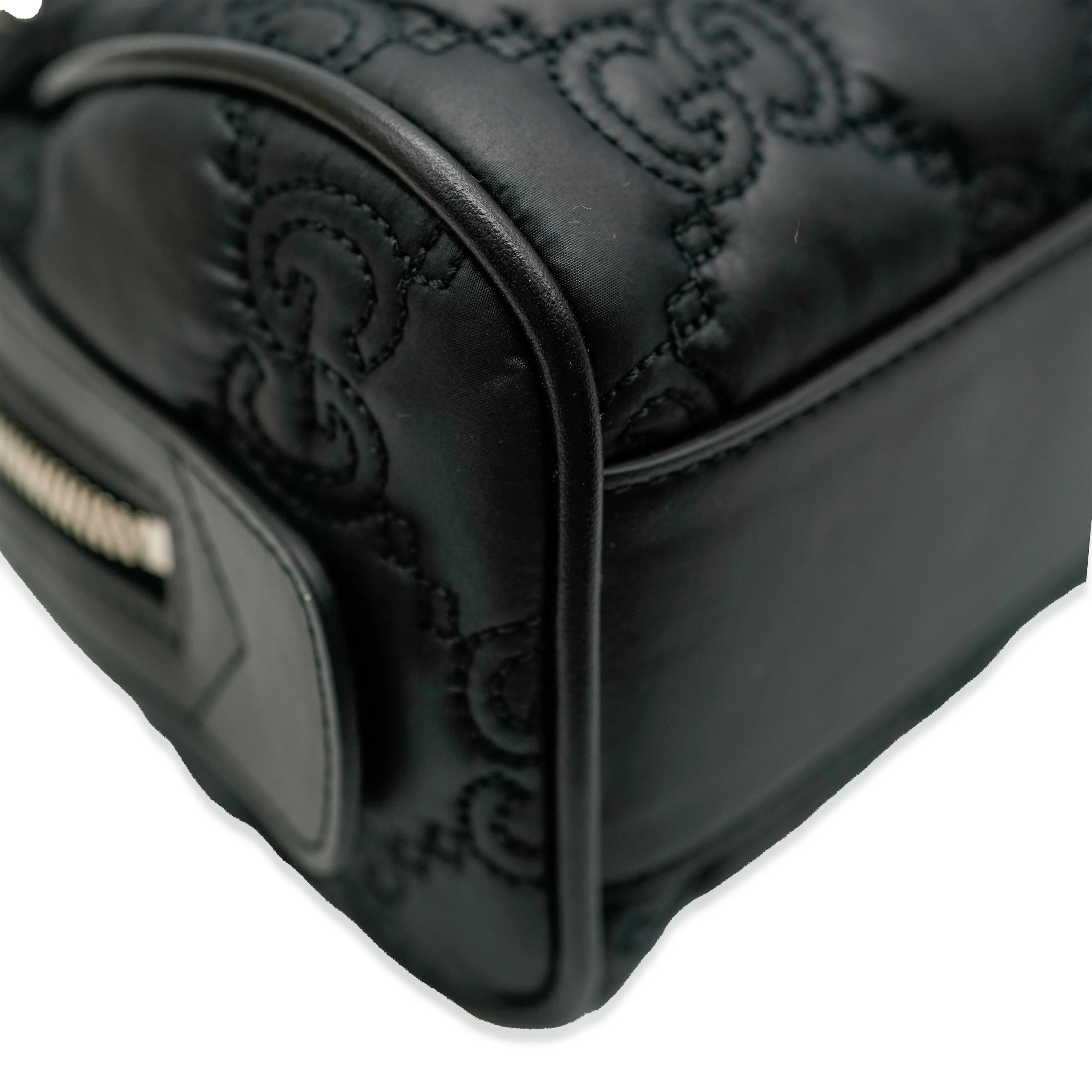 Gucci Black Nylon GG Matelassé Mini Bowler Bag - Image 7