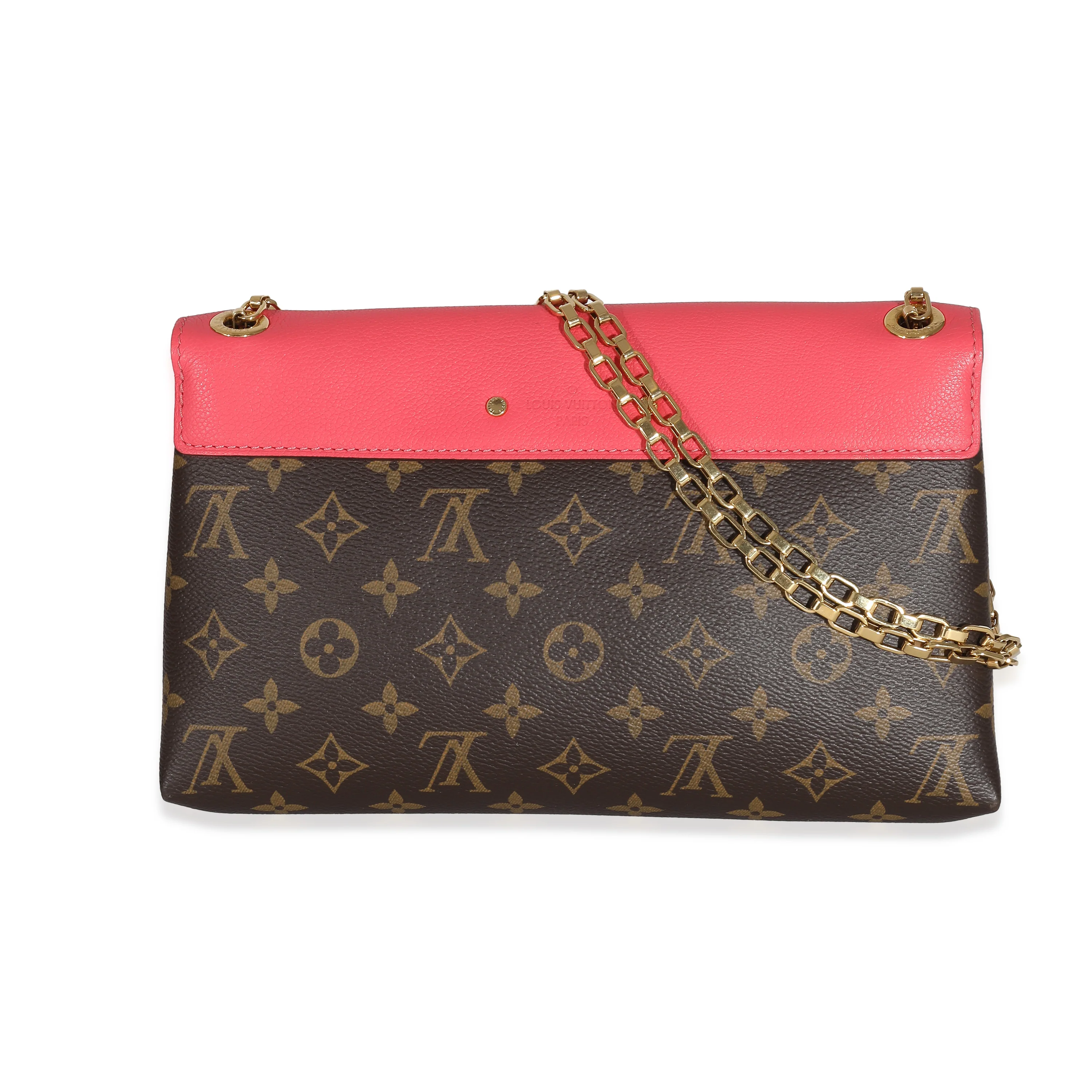 Louis Vuitton Rose Litchi Monogram Canvas Pallas Chain Bag - Image 3