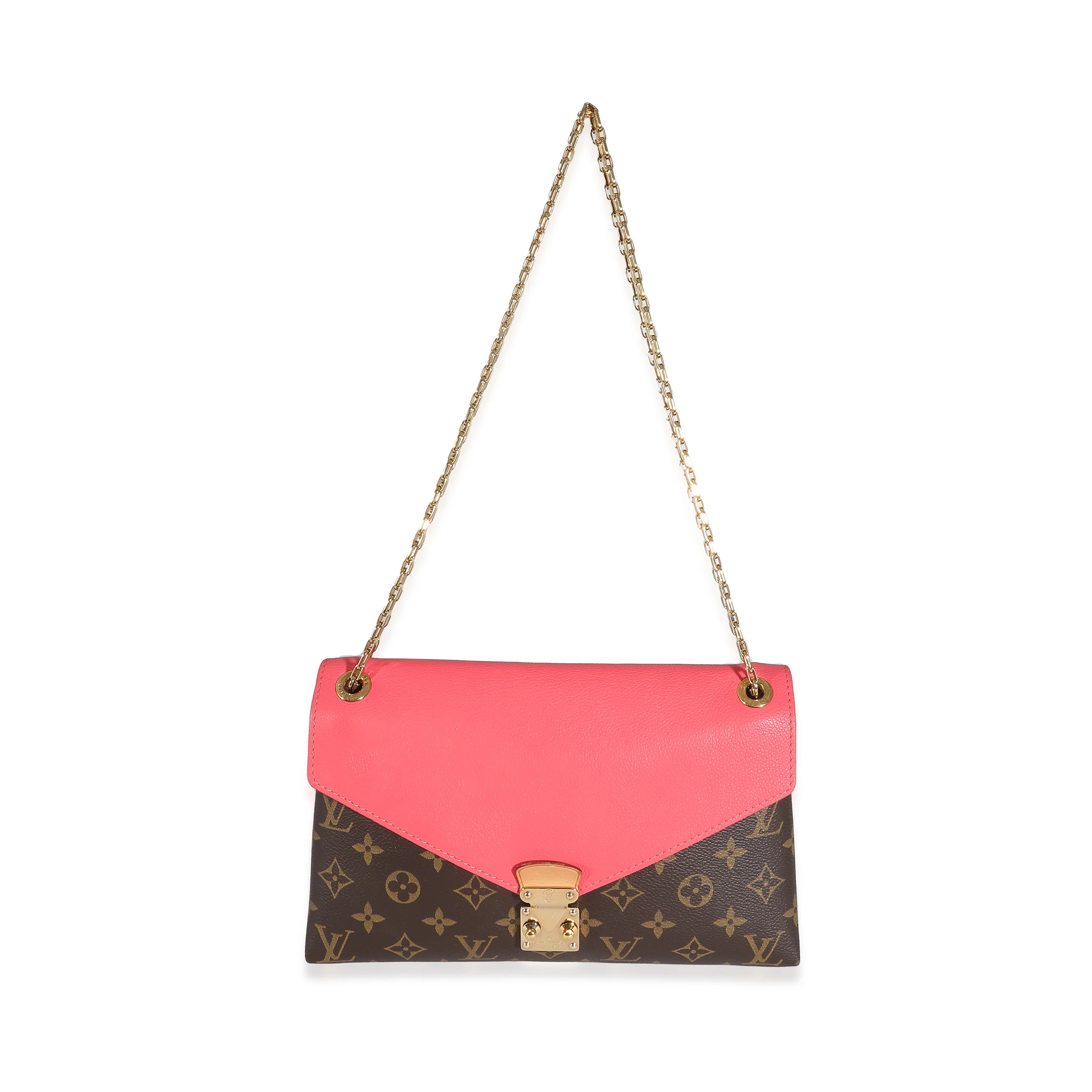 Louis Vuitton Rose Litchi Monogram Canvas Pallas Chain Bag - Image 4