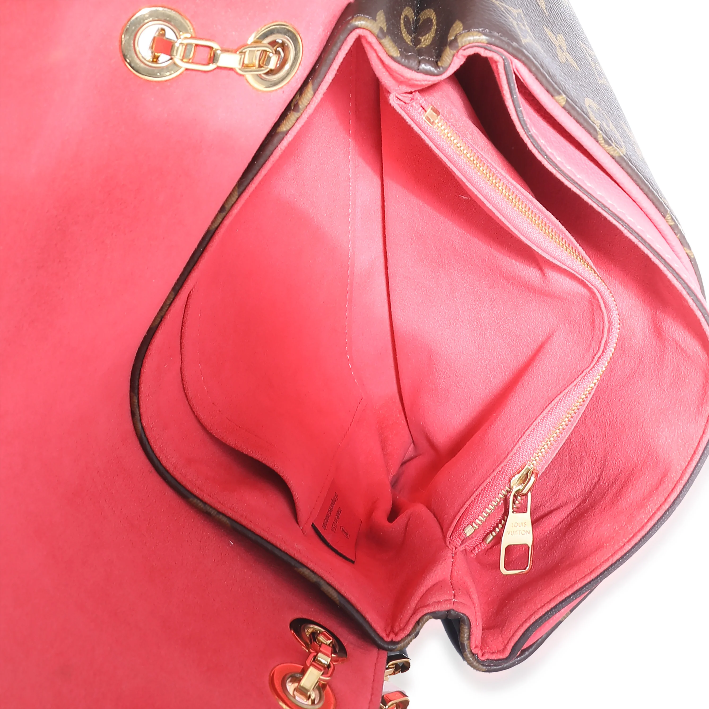 Louis Vuitton Rose Litchi Monogram Canvas Pallas Chain Bag - Image 9