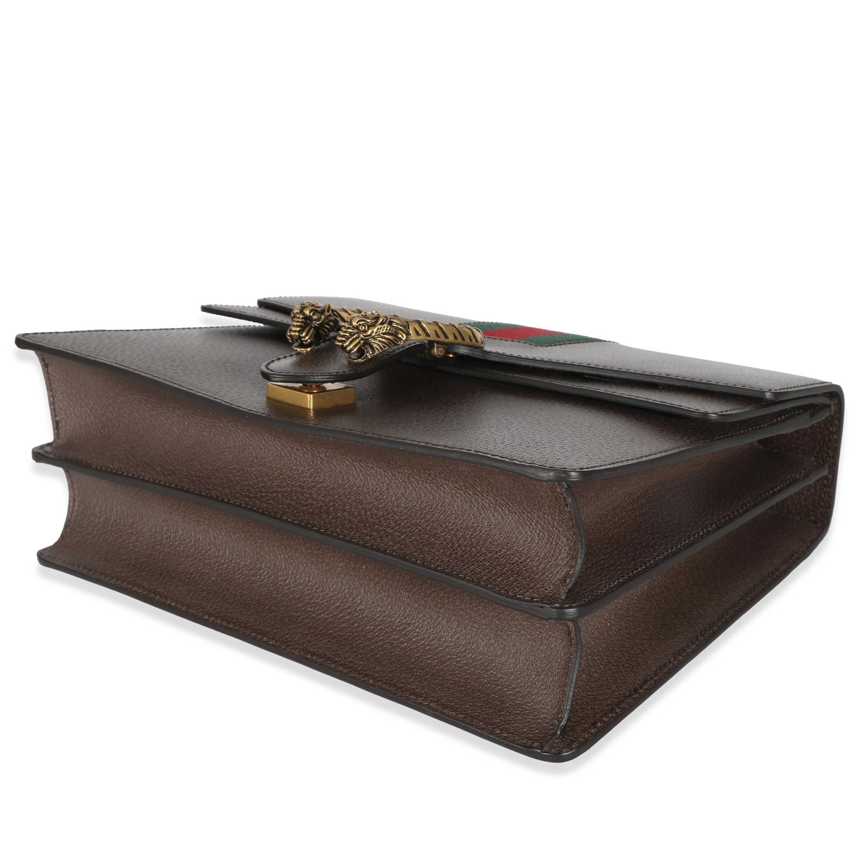 Brown Textured Calfskin Web Medium Dionysus - Image 6