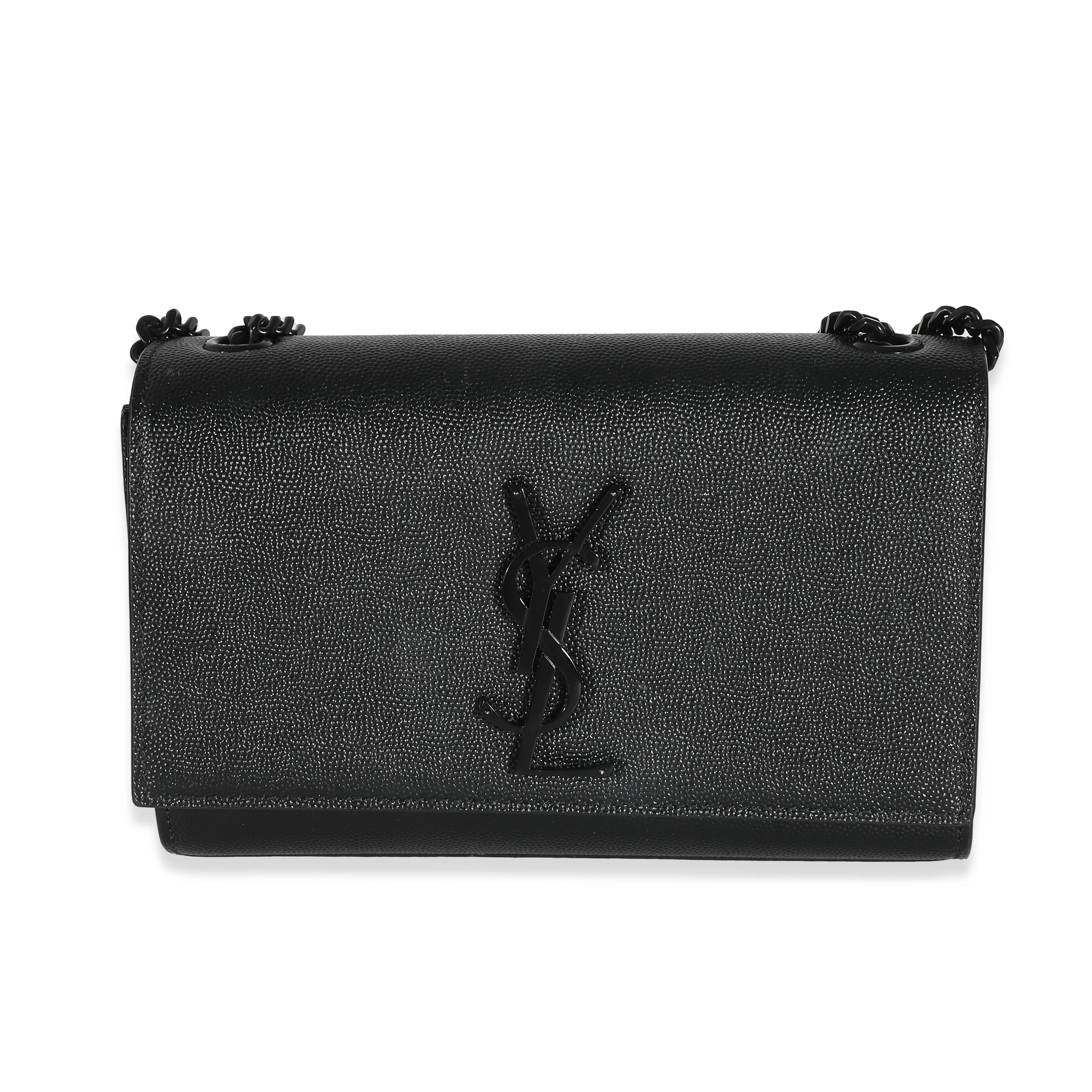 Saint Laurent BlackĀ Grain De Poudre Small Kate Bag