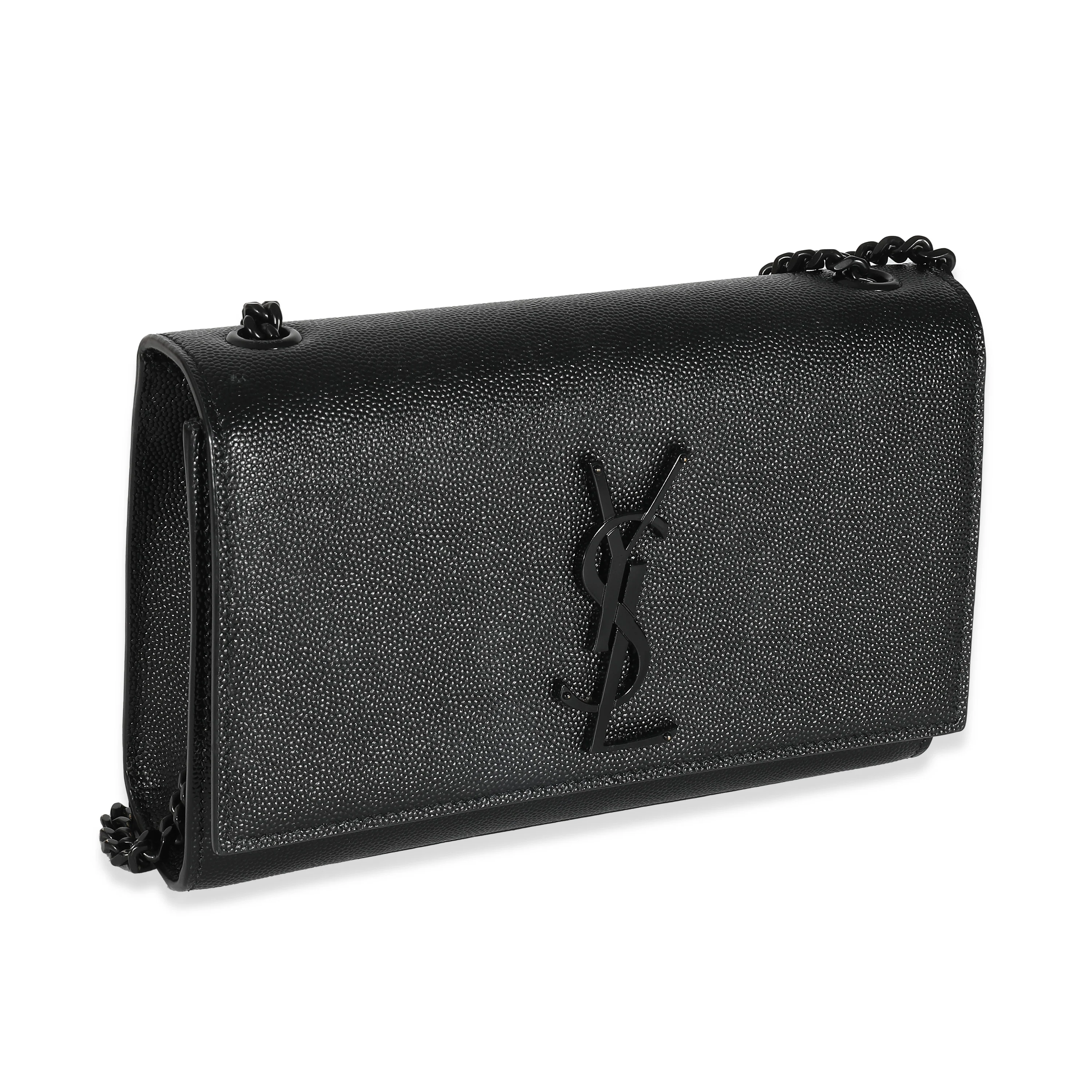 Saint Laurent BlackĀ Grain De Poudre Small Kate Bag - Image 7