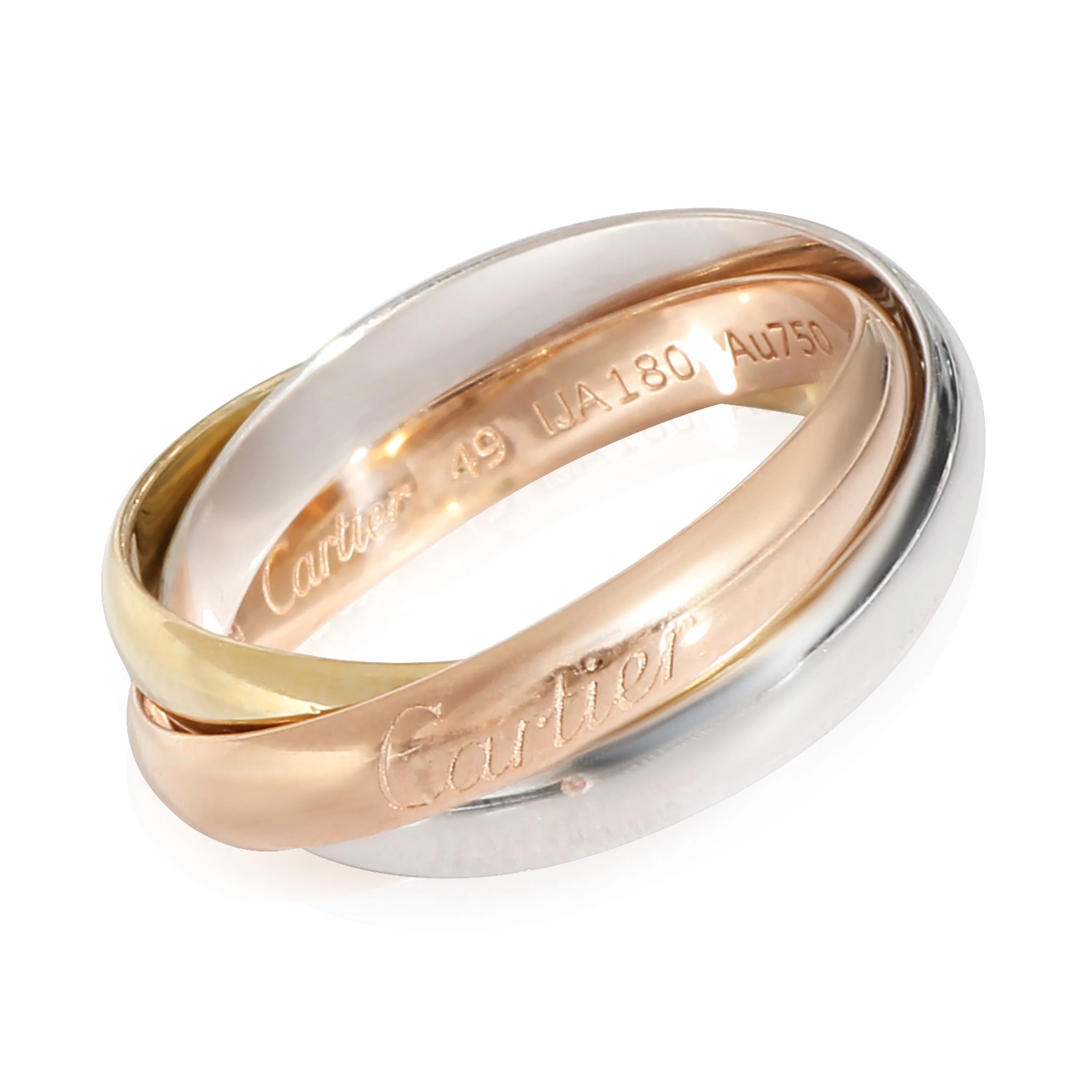 Cartier Trinity Ring, Small Model in 18K 3-Tone Gold, Size 49 - Image 3