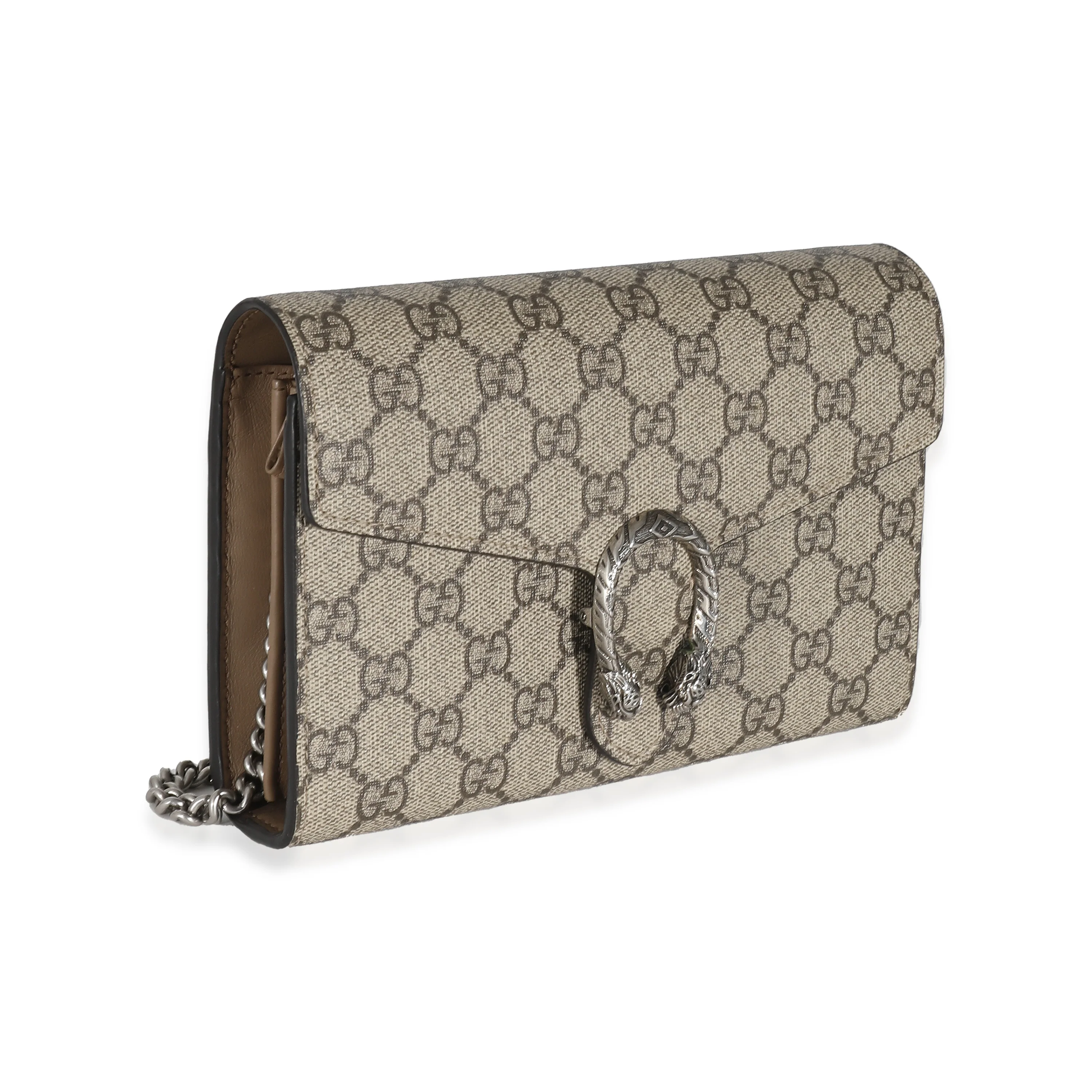 Gucci Beige GG Supreme Dionysus Chain Wallet - Image 3