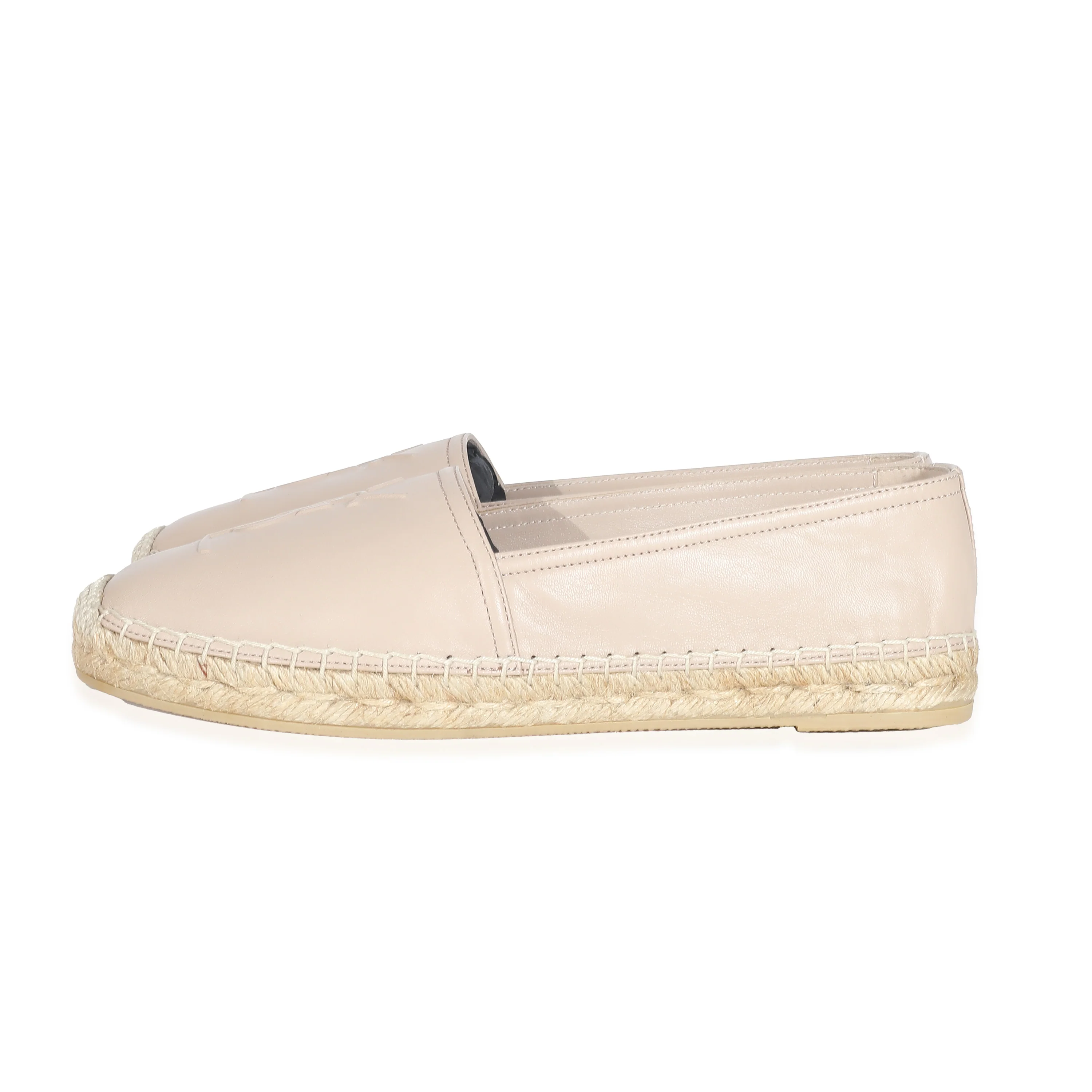 Saint Laurent Rose Poudre Calfskin Monogram Espadrille 38 - Image 2