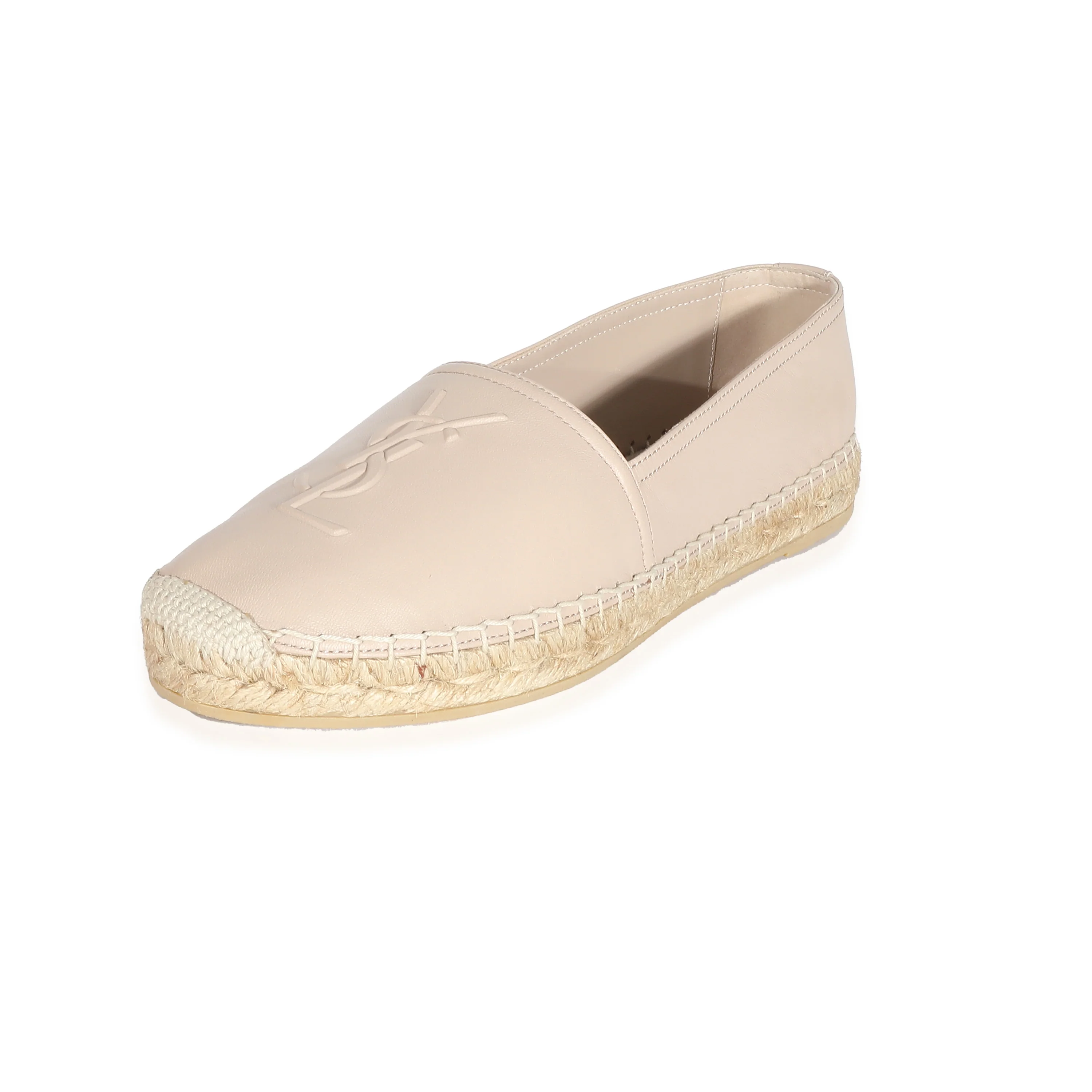 Saint Laurent Rose Poudre Calfskin Monogram Espadrille 38 - Image 5