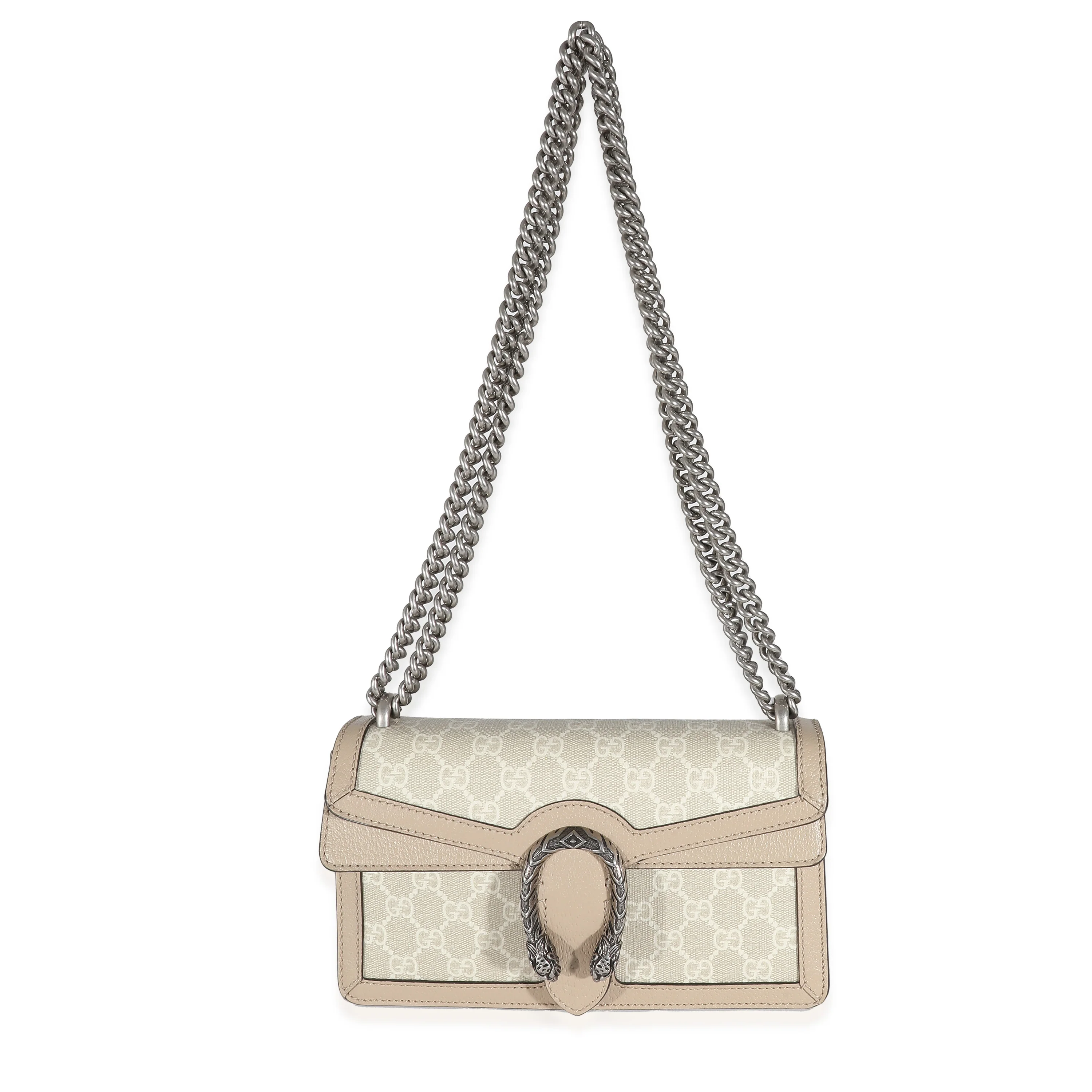 Beige & White GG Supreme Small Dionysus Shoulder Bag - Image 8
