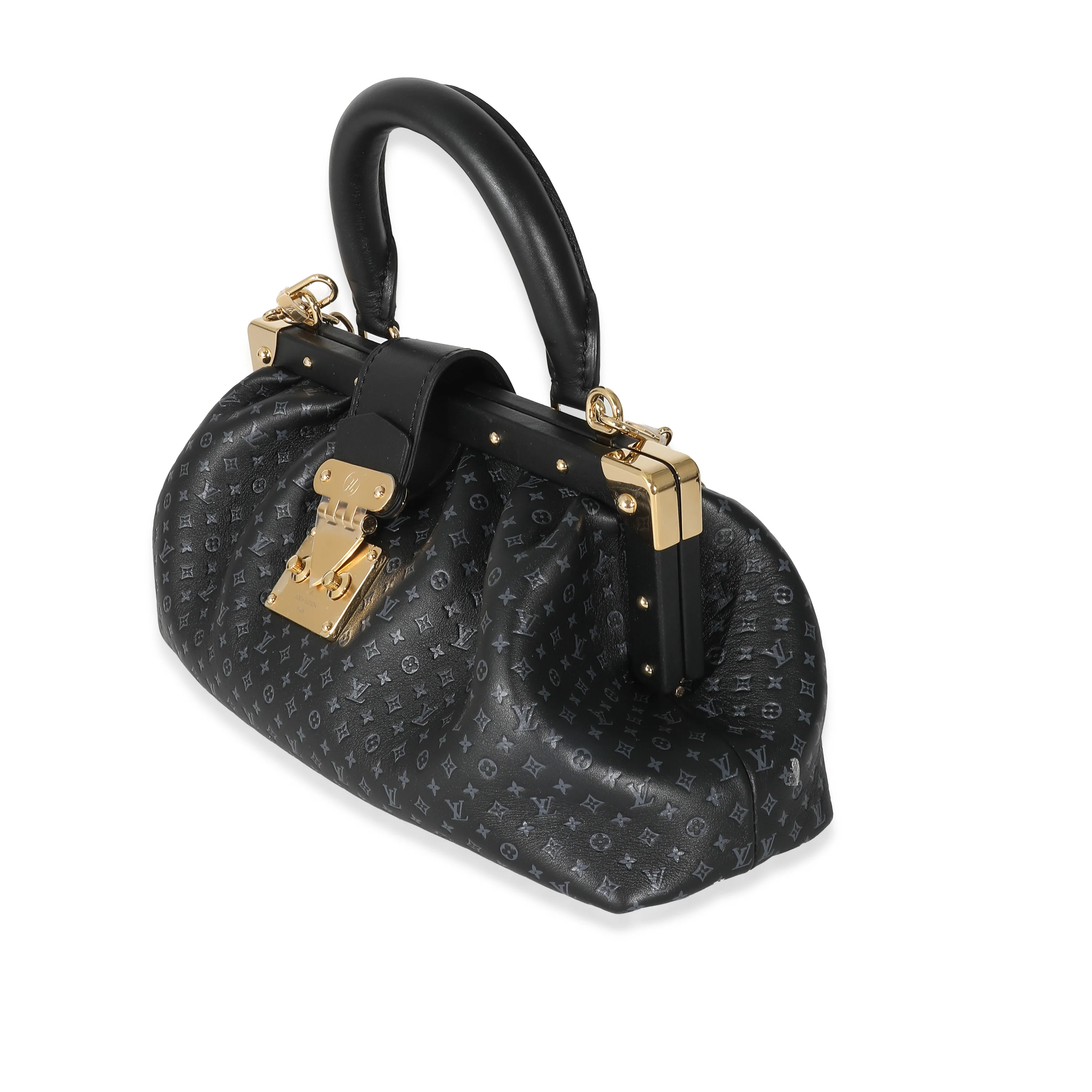 Louis Vuitton Black Monogram Embossed Calfskin Nanogram Clutch - Image 2