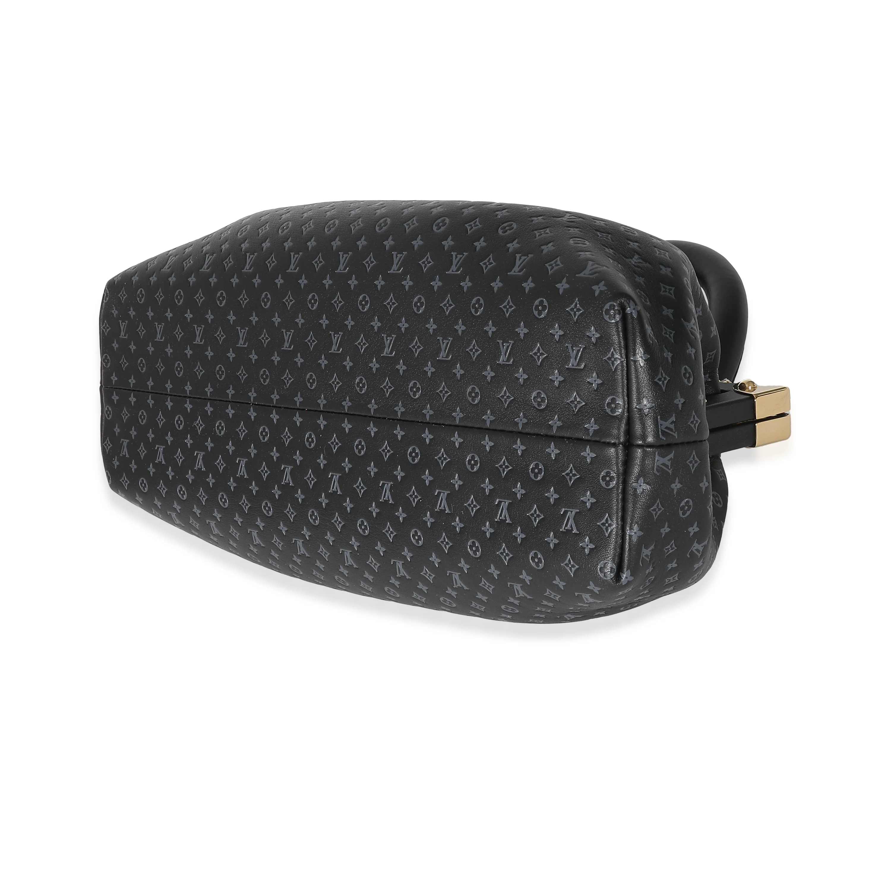 Louis Vuitton Black Monogram Embossed Calfskin Nanogram Clutch - Image 3