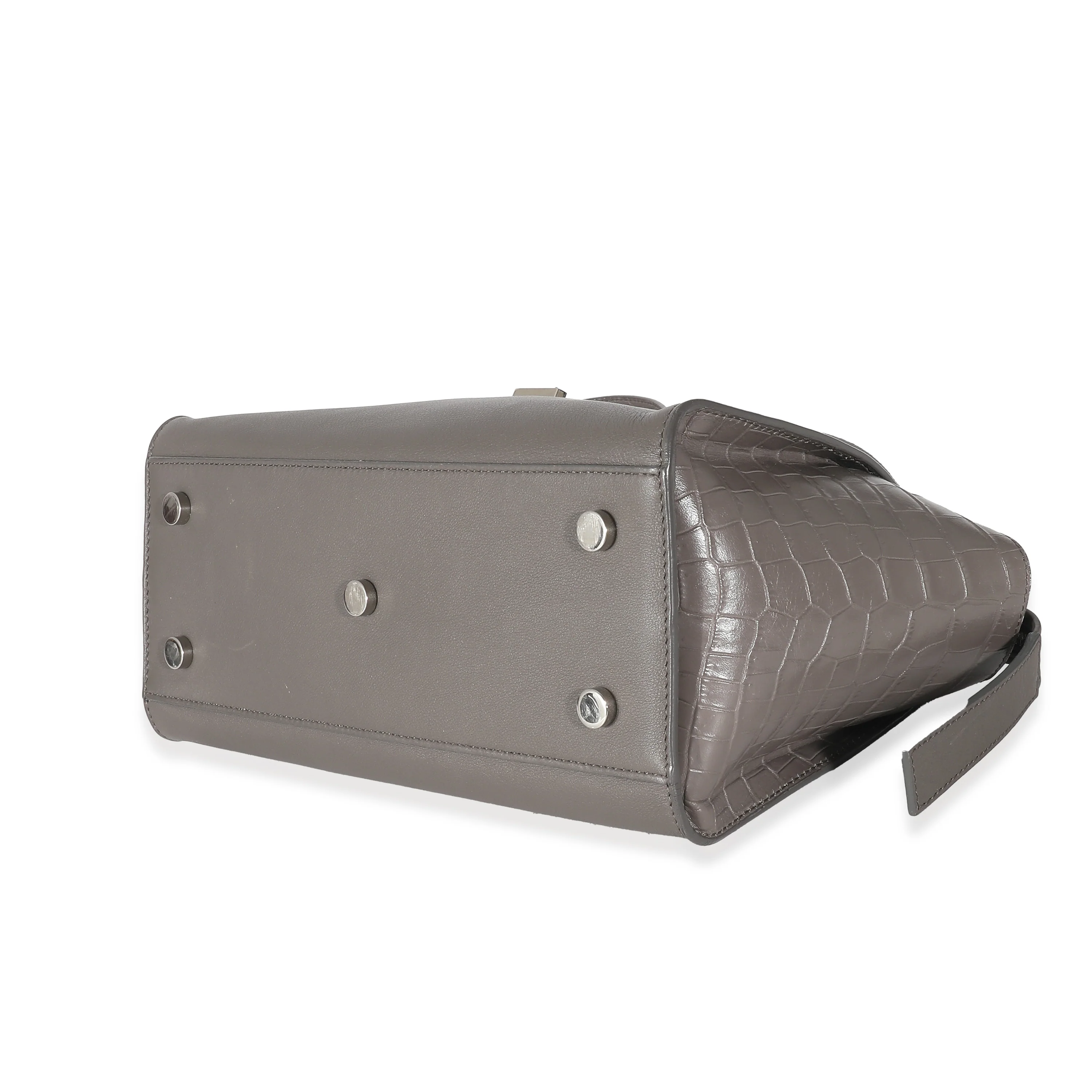Earth Smooth Crocodile Embossed Calfskin Baby Downtown Cabas - Image 4