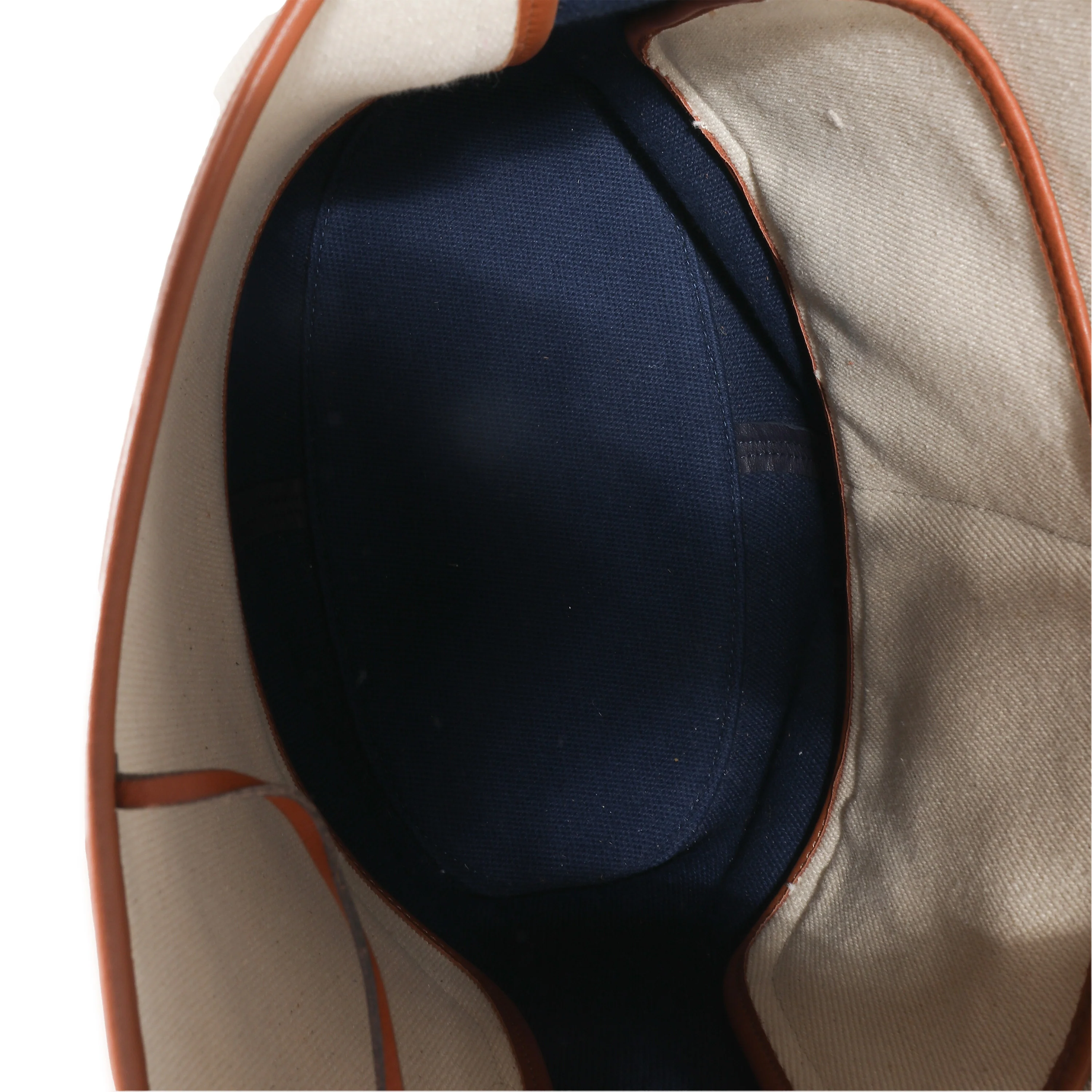 Loewe x Paulas Ibiza Navy Ecru Canvas Colorblock Balloon Hobo - Image 9