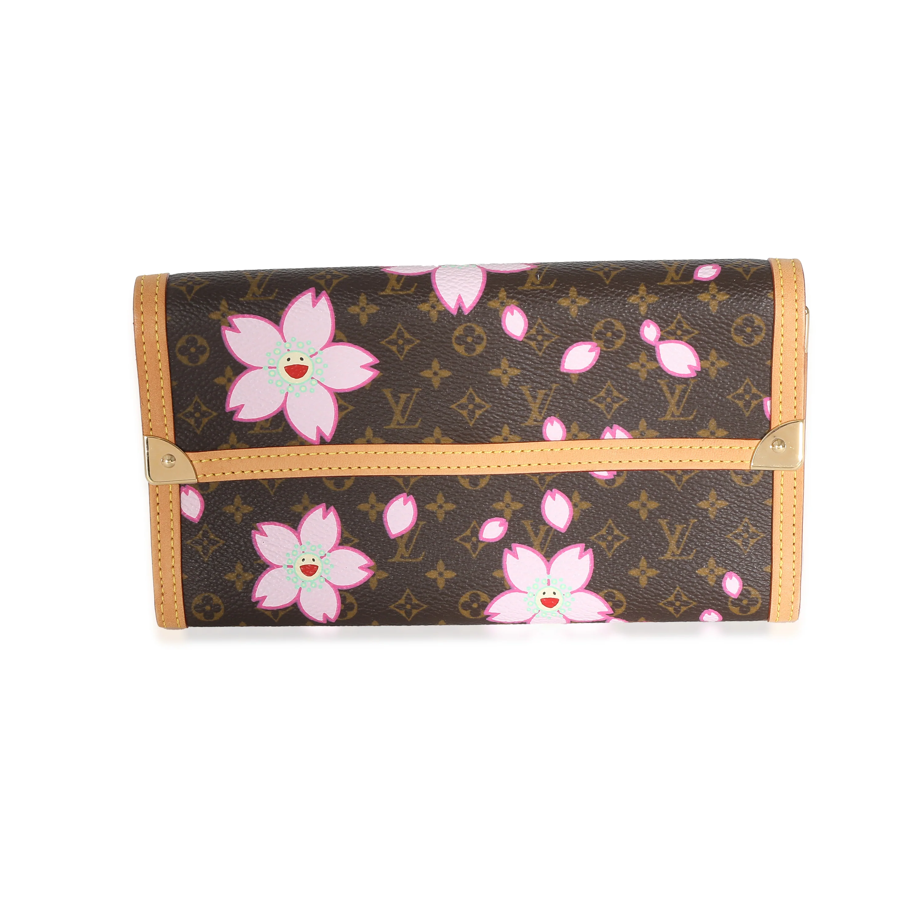 Louis Vuitton x Takashi Murakami Monogram Cherry Blossom Porte Tresor Wallet