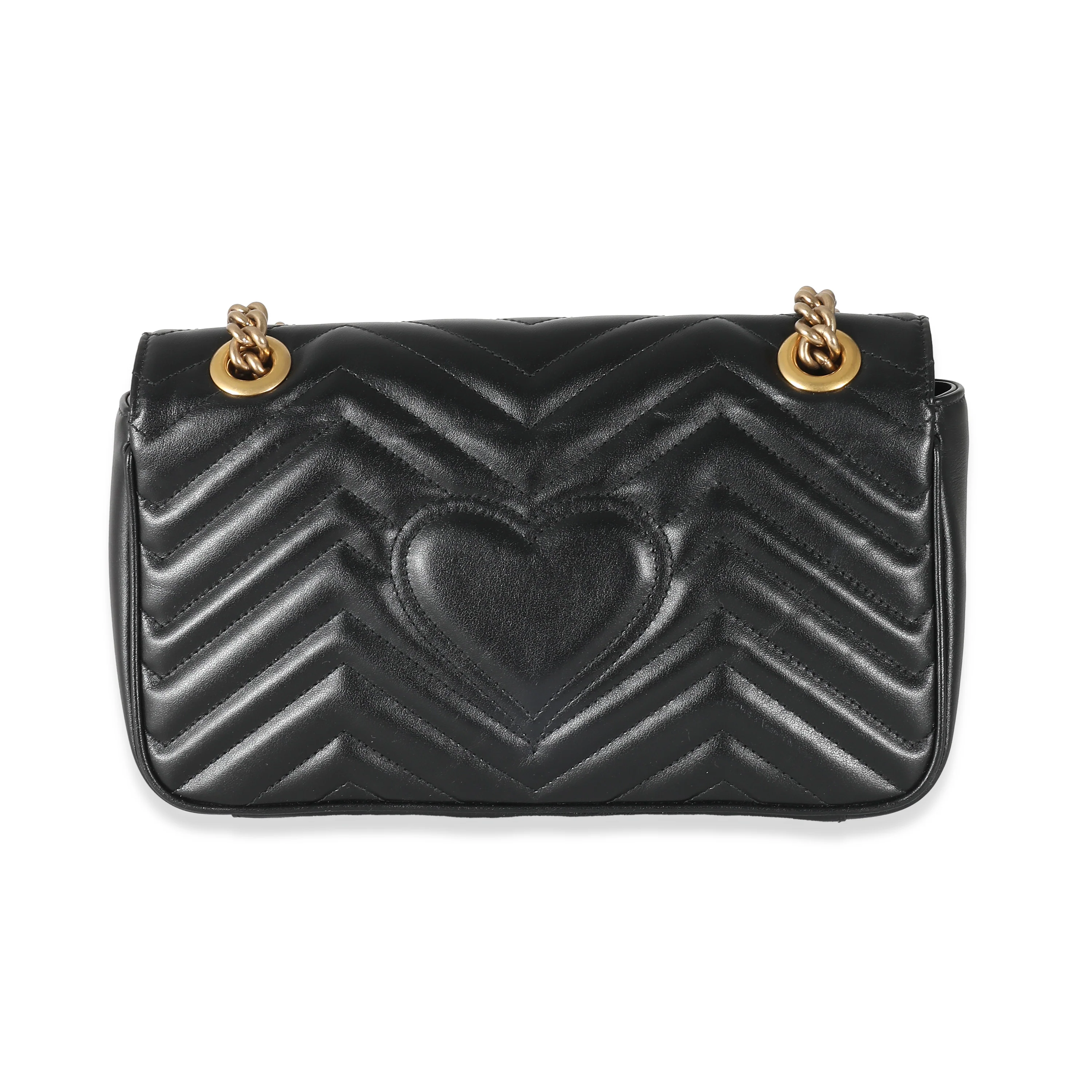 Gucci Black Matelassé Leather Medium GG Marmont Bag - Image 5