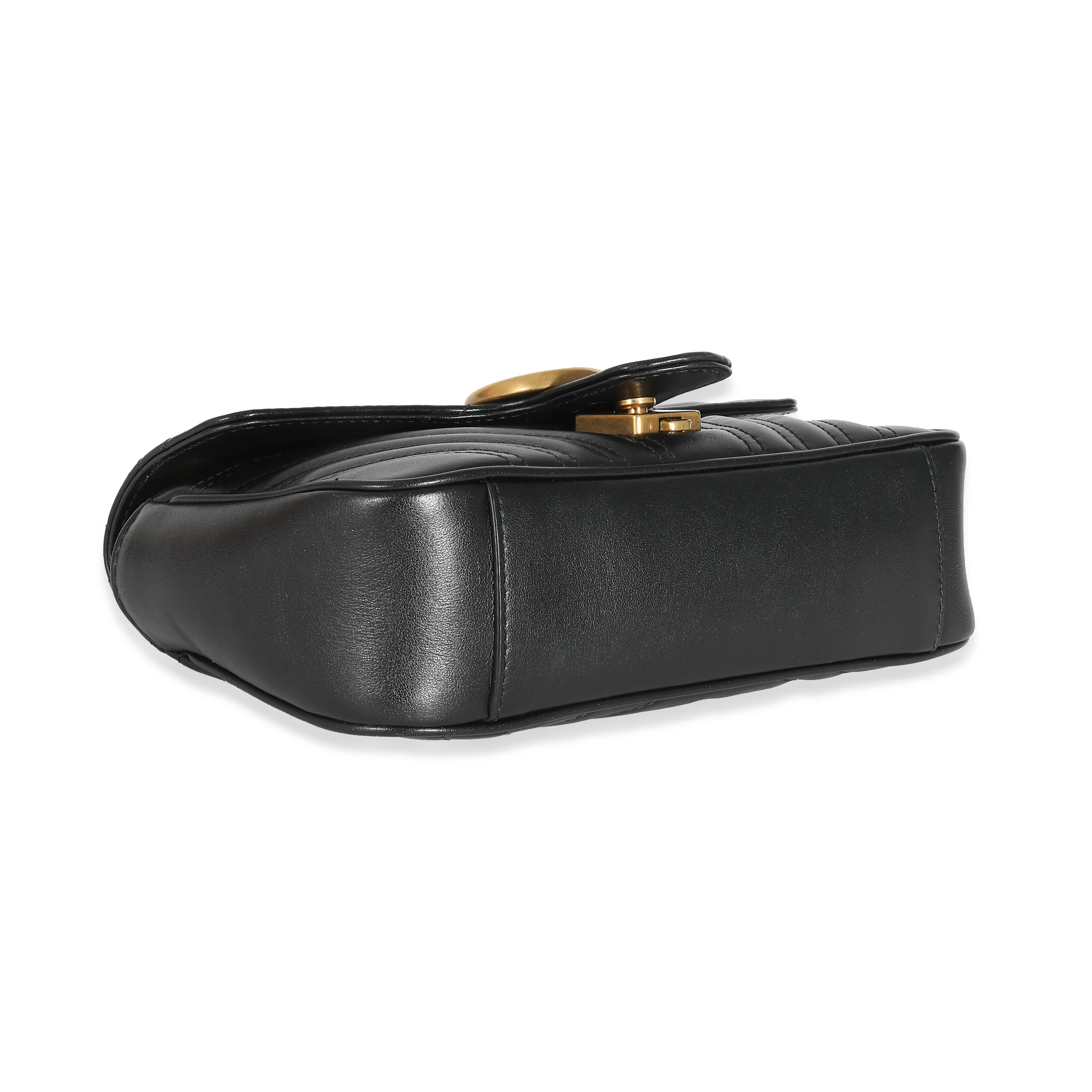 Gucci Black Matelassé Leather Mini GG Marmont Bag - Image 3