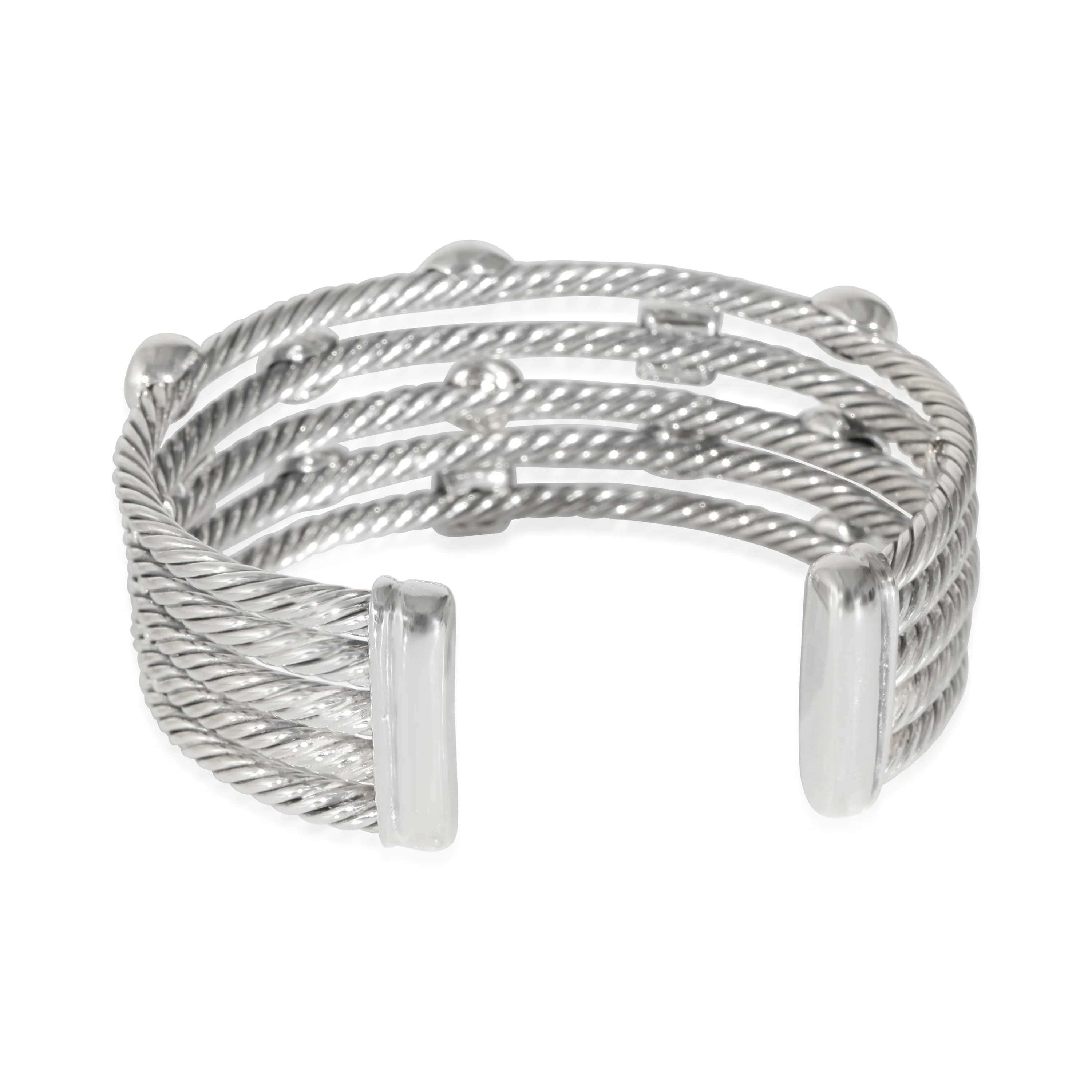 David Yurman Confetti Black Diamond Cuff in Sterling Silver 0.75 CTW - Image 4
