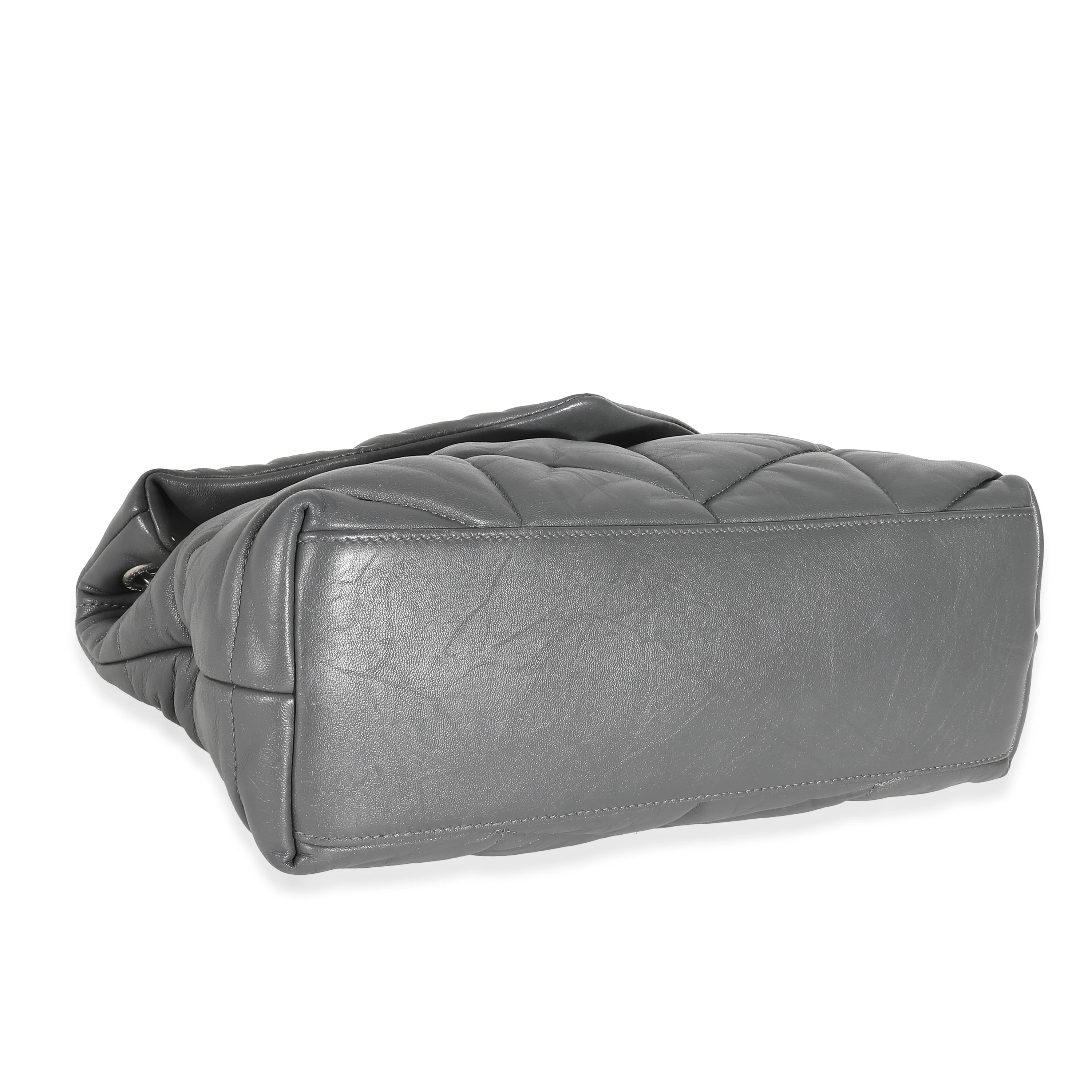 Saint Laurent Grey Quilted Leather Small LouLou Puffer - Image 3