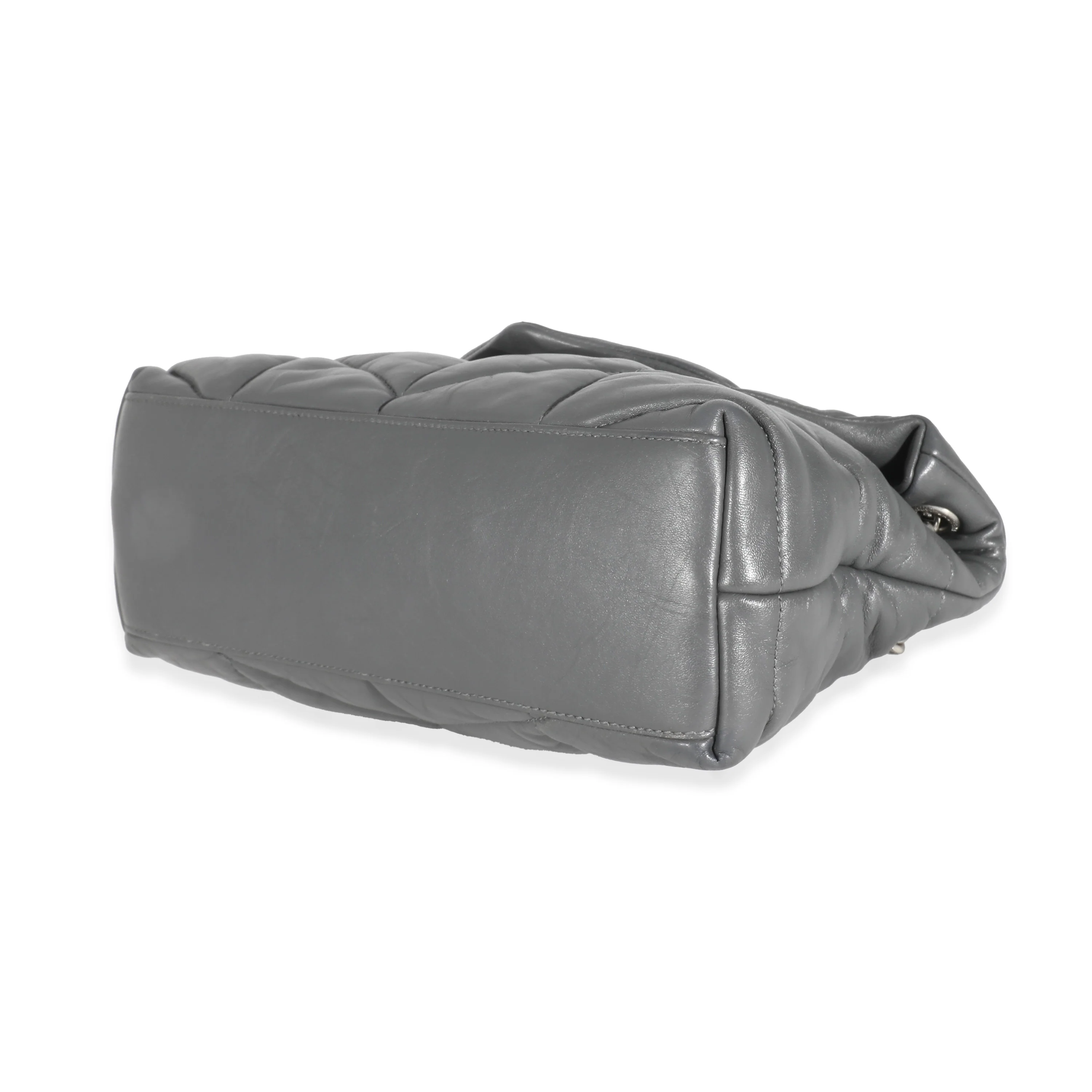 Saint Laurent Grey Quilted Leather Small LouLou Puffer - Image 5