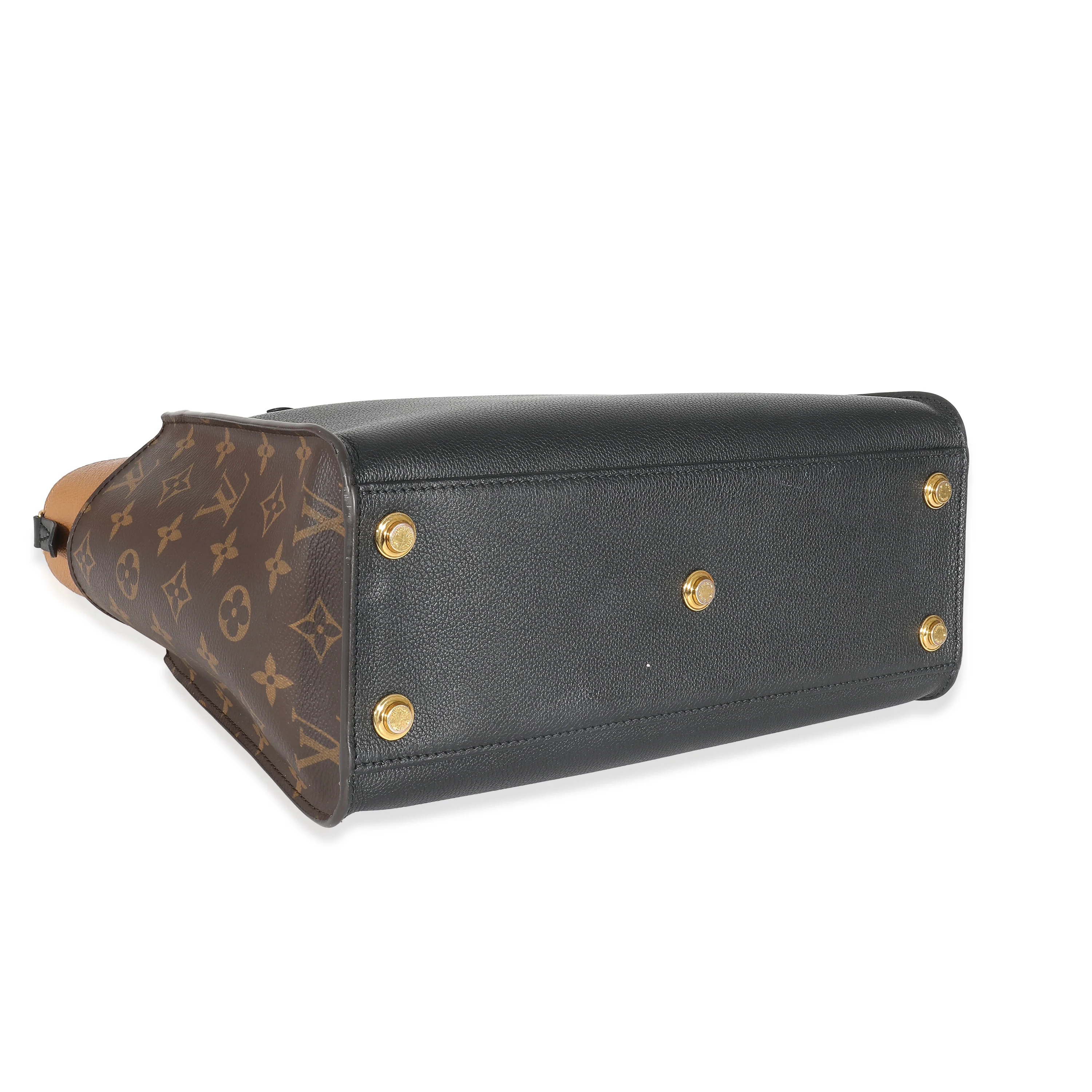 Louis Vuitton Black Calfskin Monogram Canvas On My Side MM - Image 3