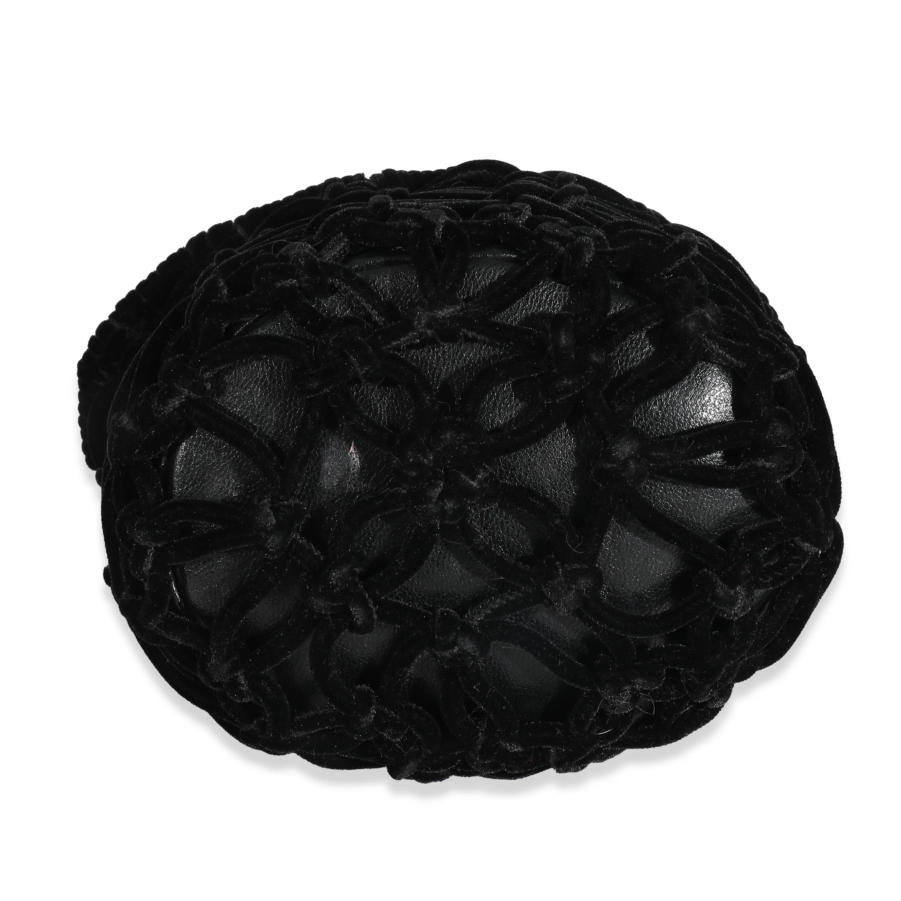 Chanel Black Braided Velvet Goatskin Drawstring CC Bucket Bag - Image 7