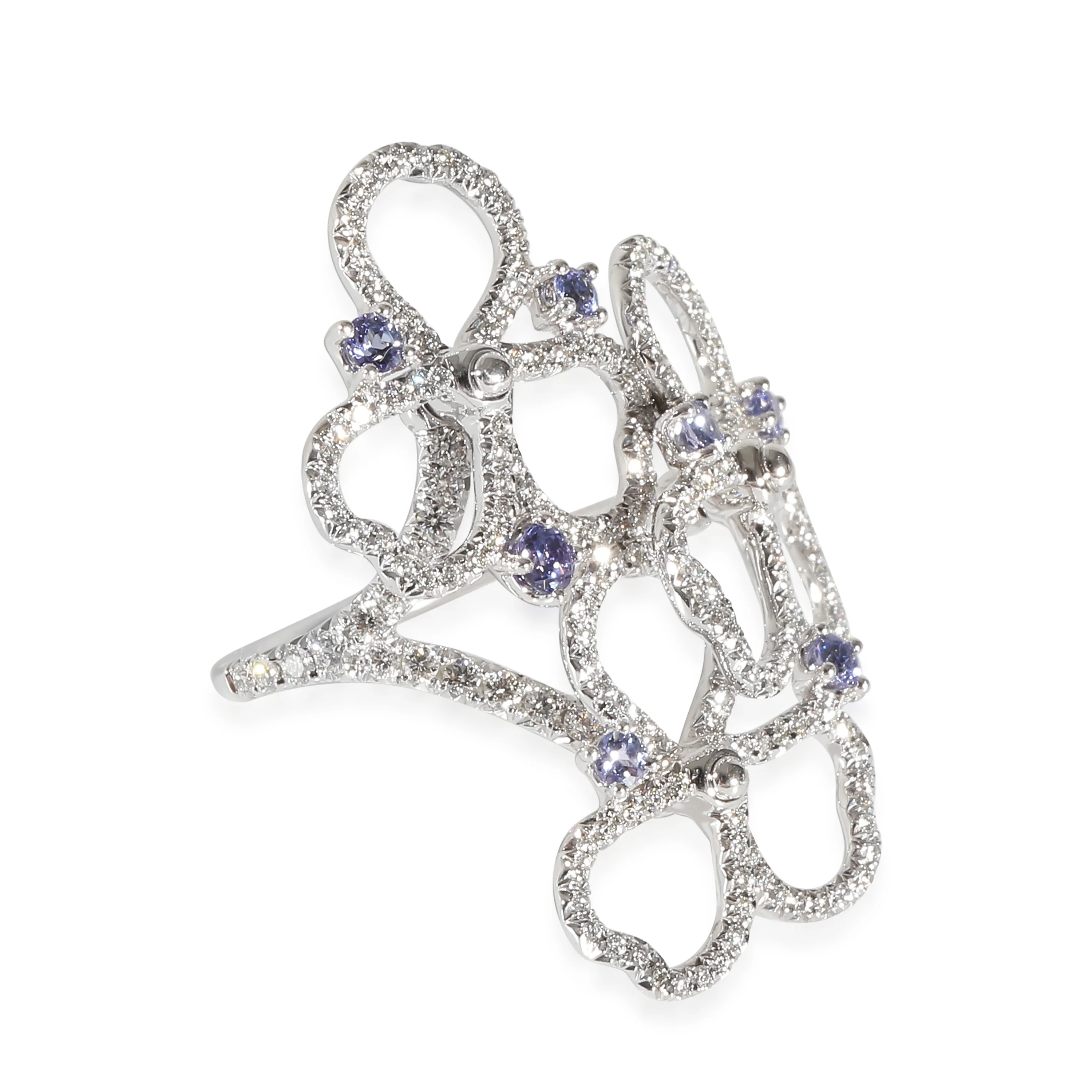 Paper Flowers Tanzanite & Diamond Ring in Platinum 0.5 CTW - Image 5