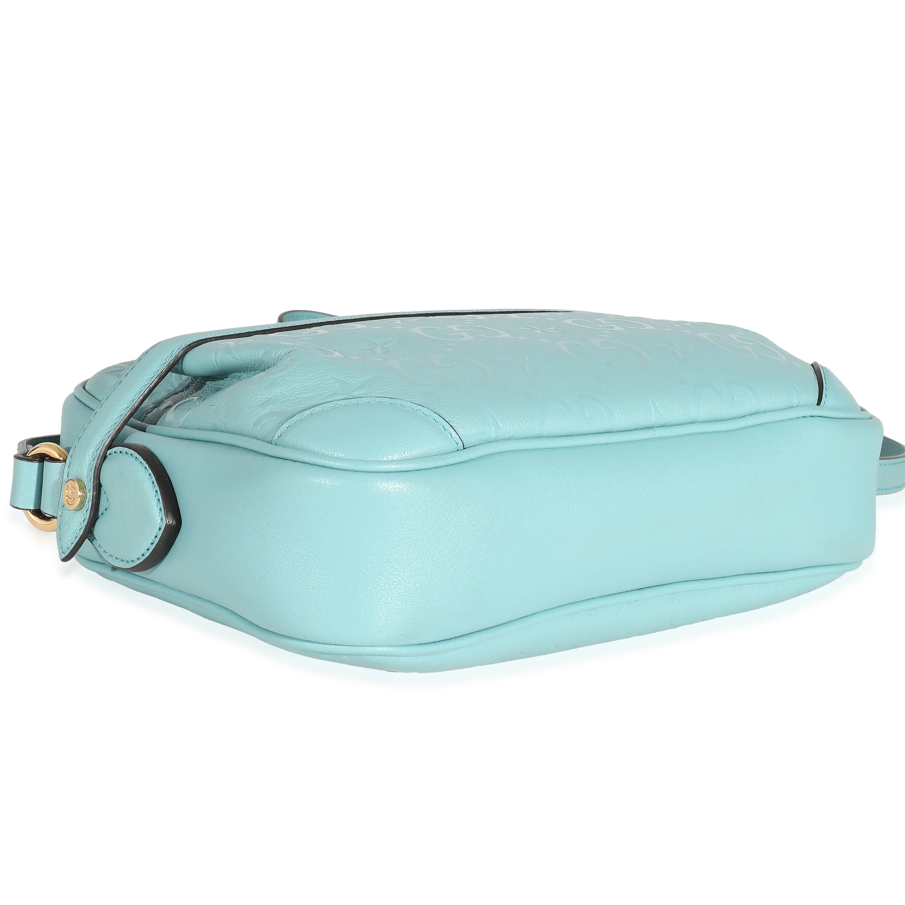 Gucci Blue Wonka Grain Calfskin GG Monogram Star Embossed Shoulder Bag - Image 4