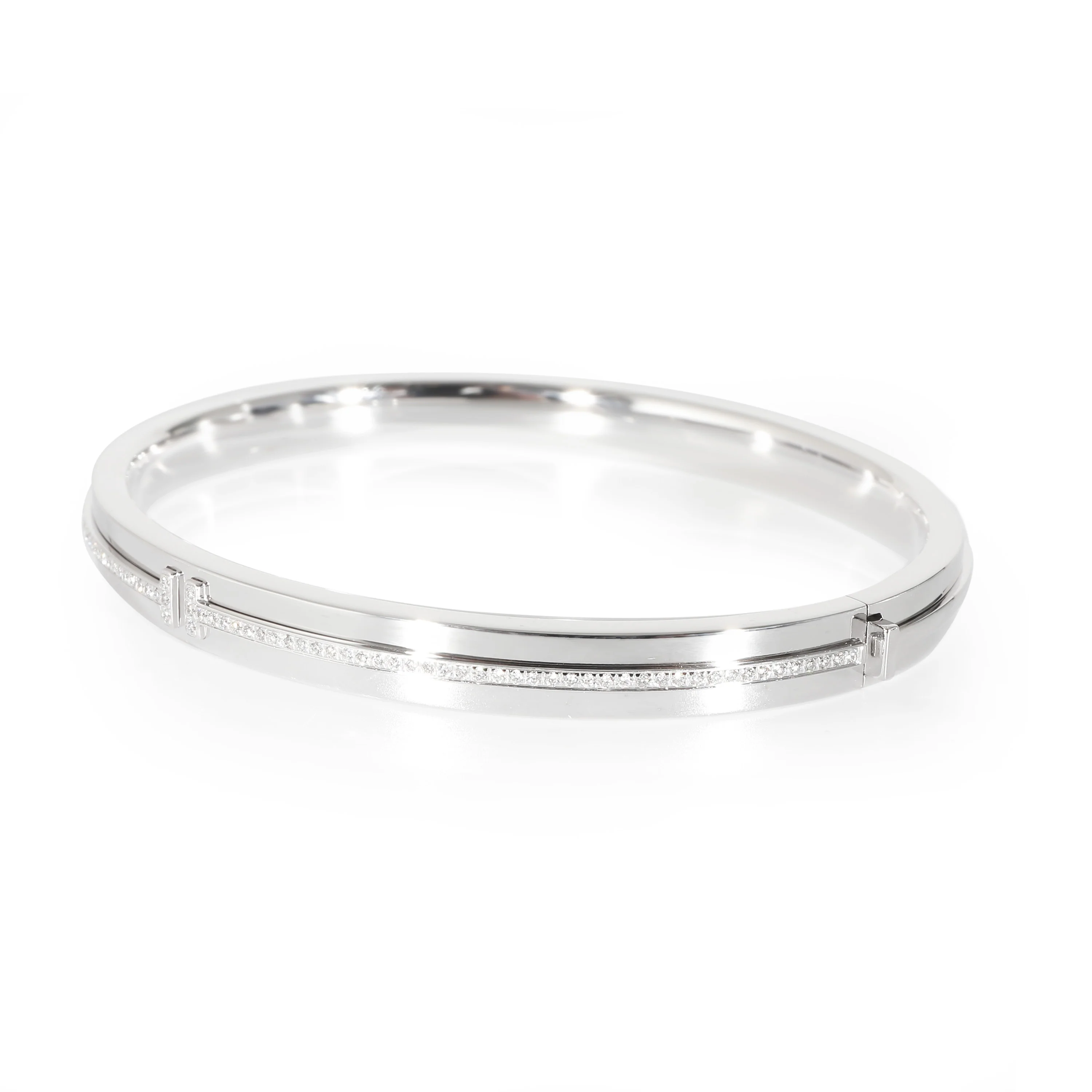 Tiffany & Co. Tiffany T Bangle in 18K White Gold 0.17 CTW - Image 2