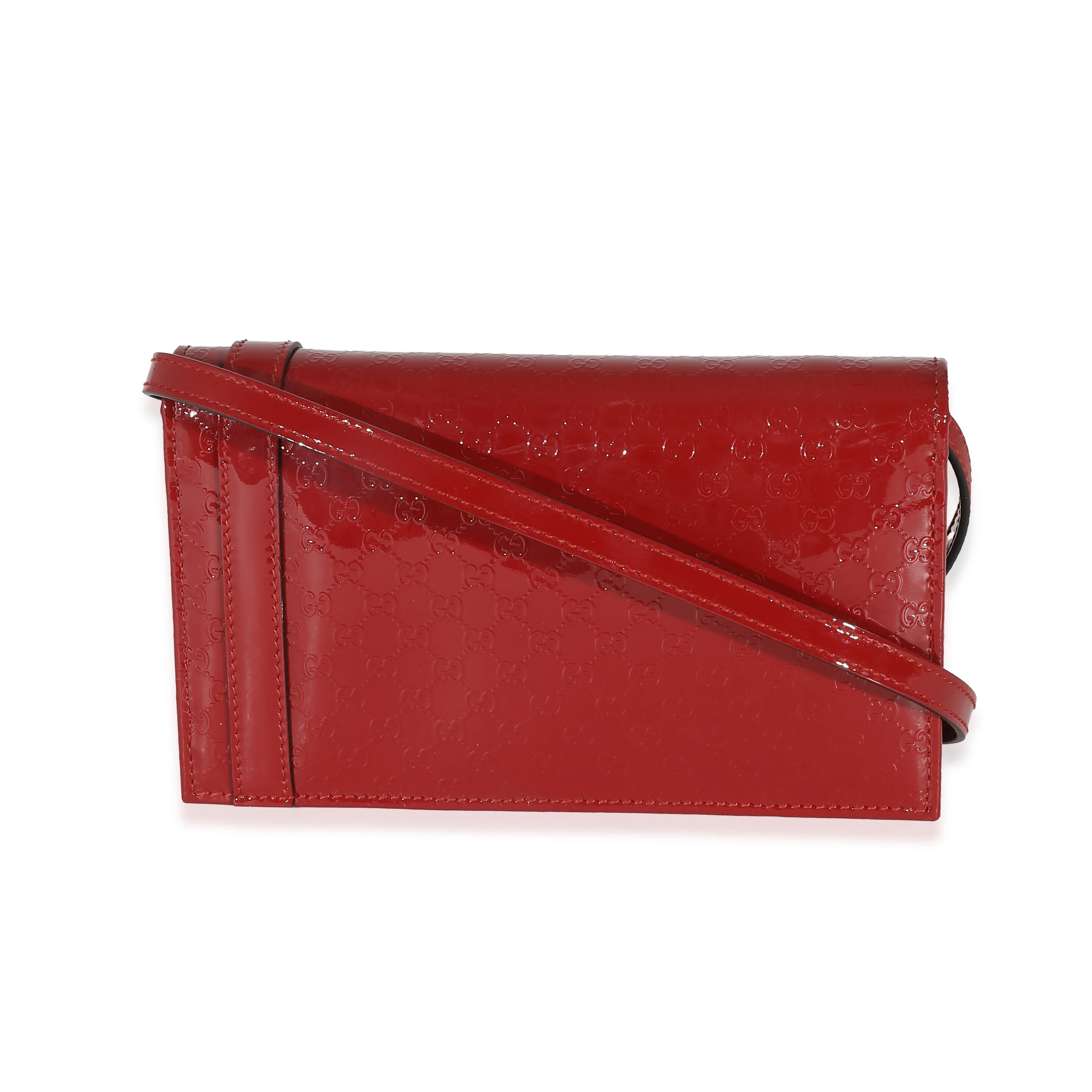 Red Patent Microguccissima Nice Wallet On Strap - Image 5