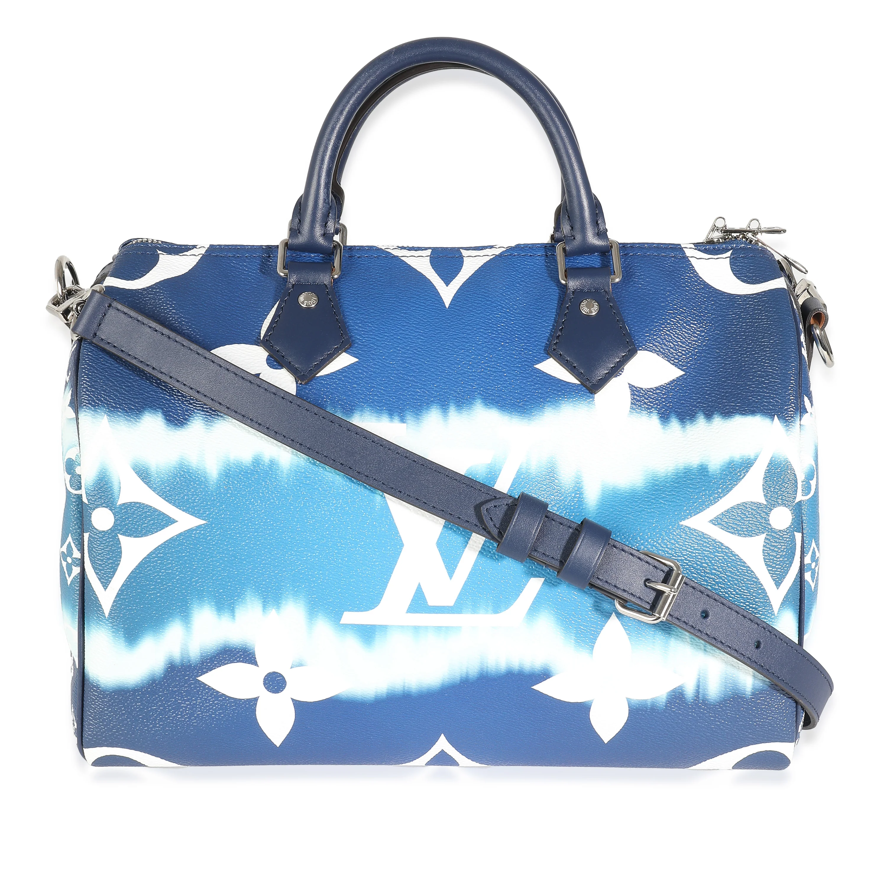 Blue Monogram Escale Canvas Speedy Bandouliere 30 - Image 4