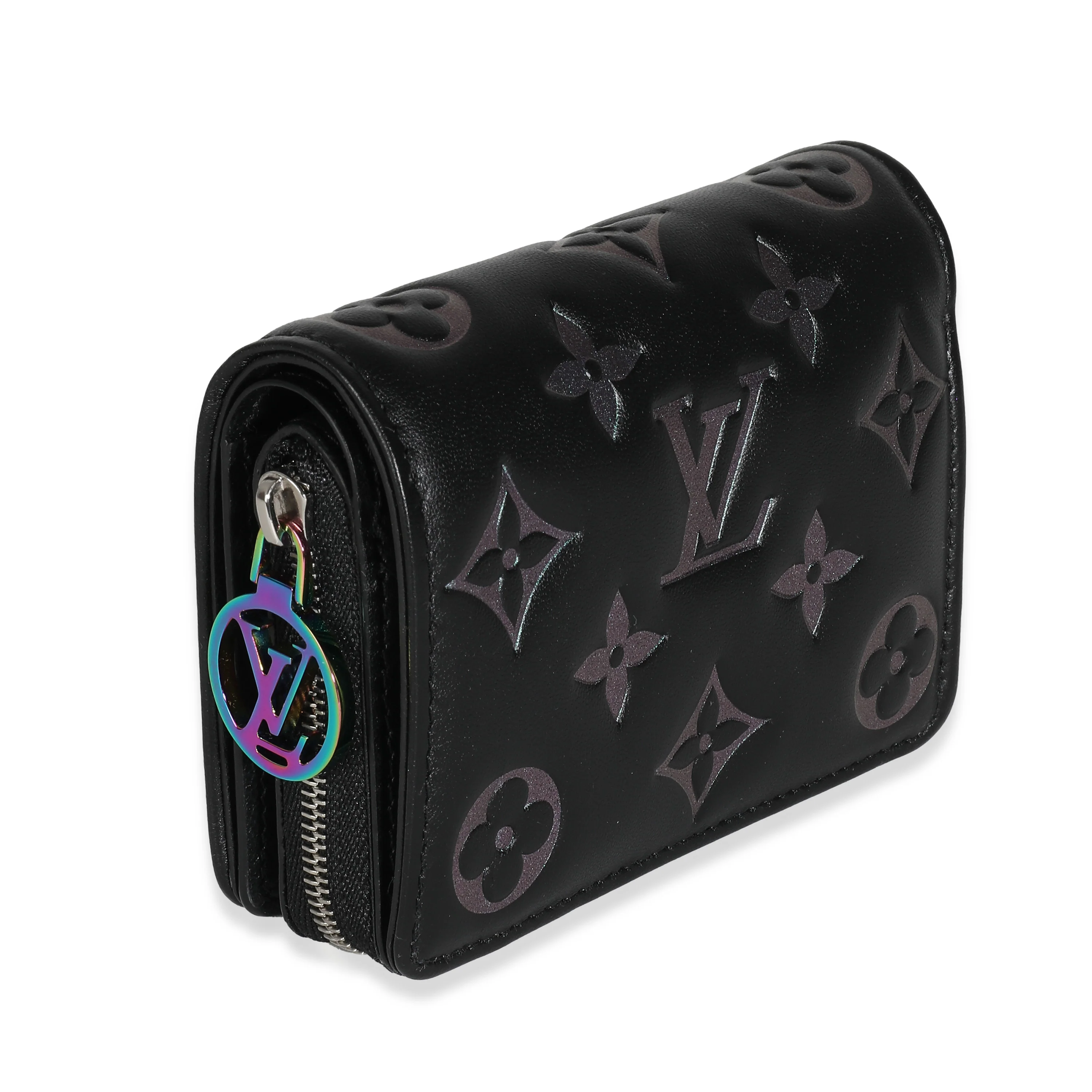 Louis Vuitton Black Iridescent Monogram Embossed Lou Coussin Wallet - Image 3