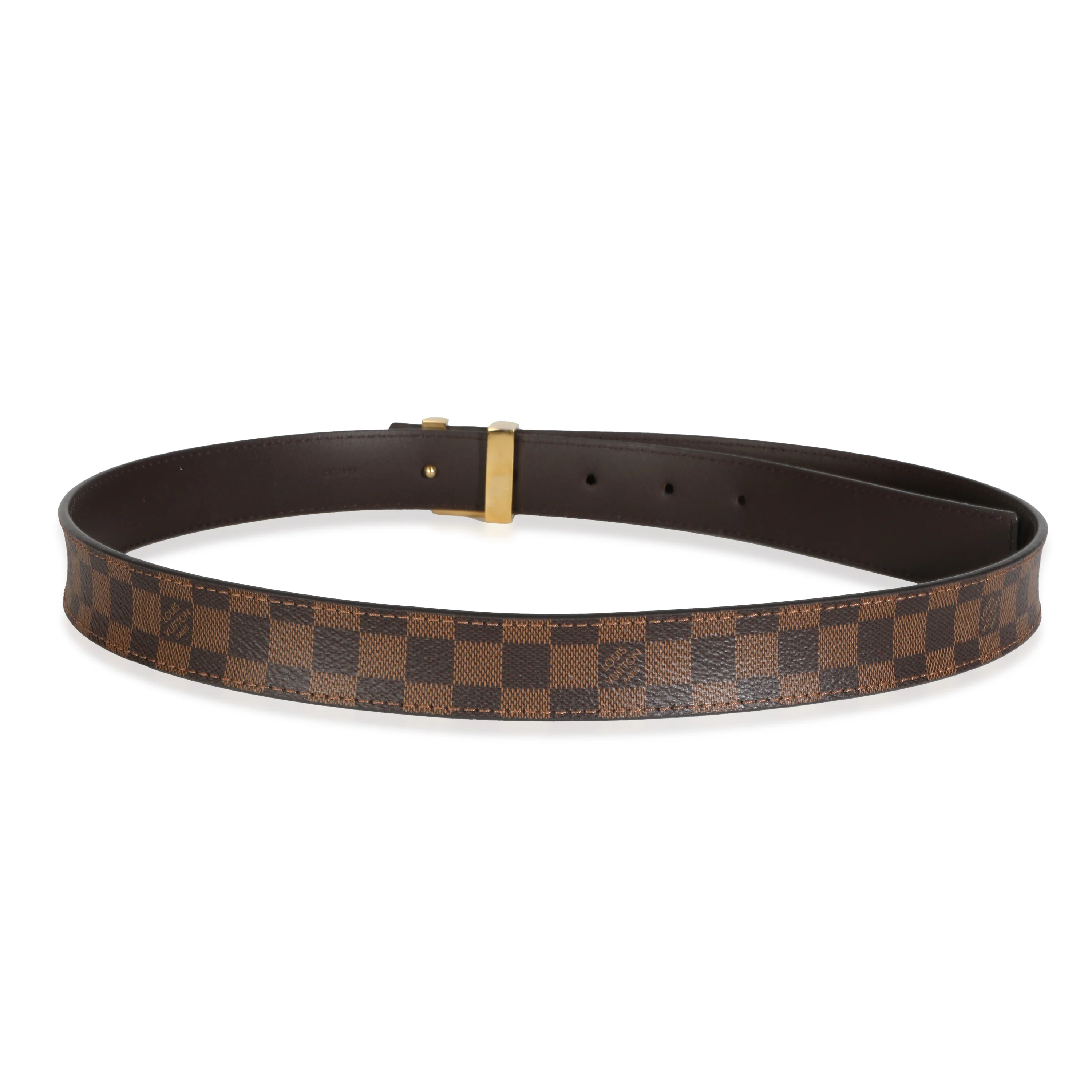 Louis Vuitton Damier Ebene Canvas 25mm LV Initiales Belt 80/32 - Image 4