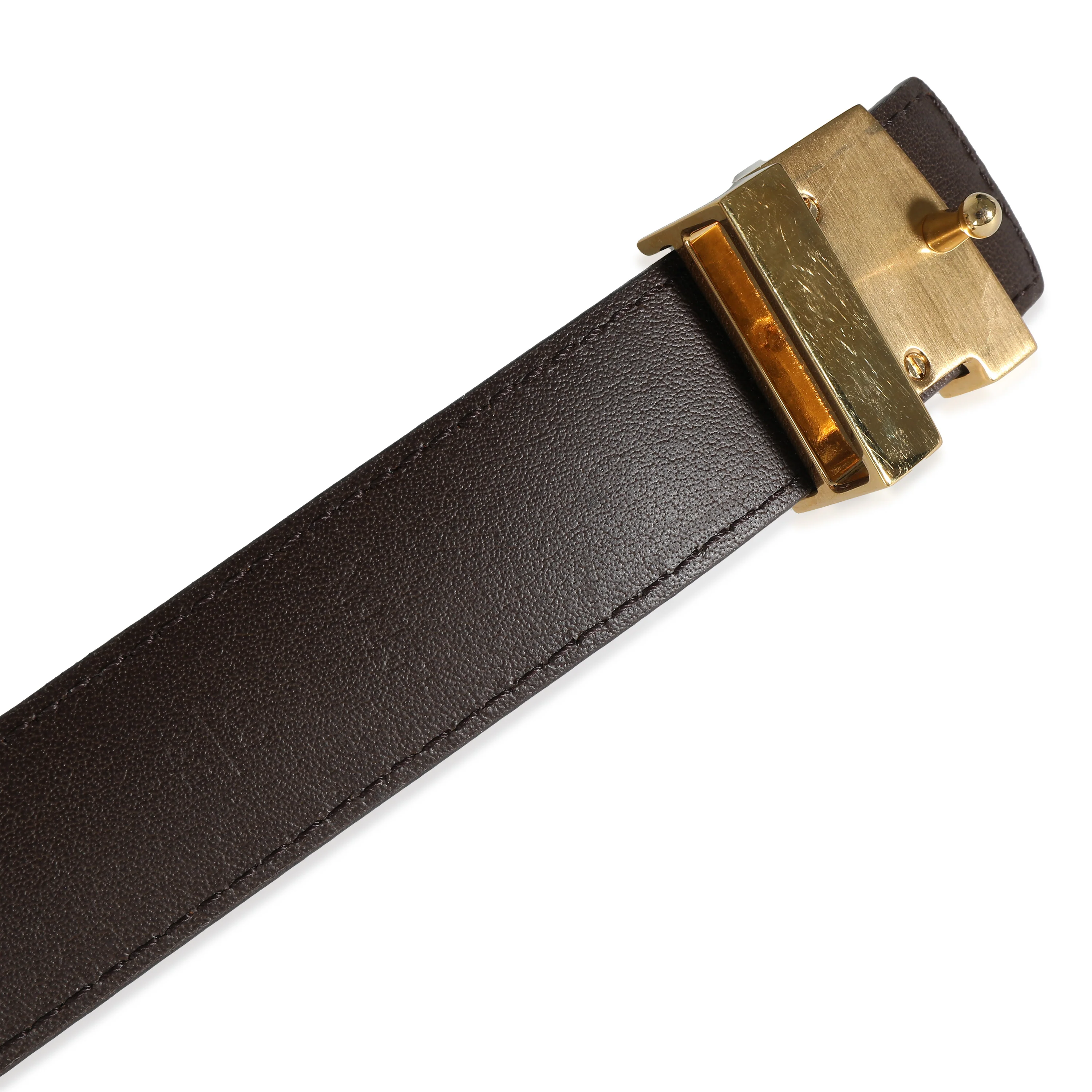 Louis Vuitton Damier Ebene Canvas 25mm LV Initiales Belt 80/32 - Image 5