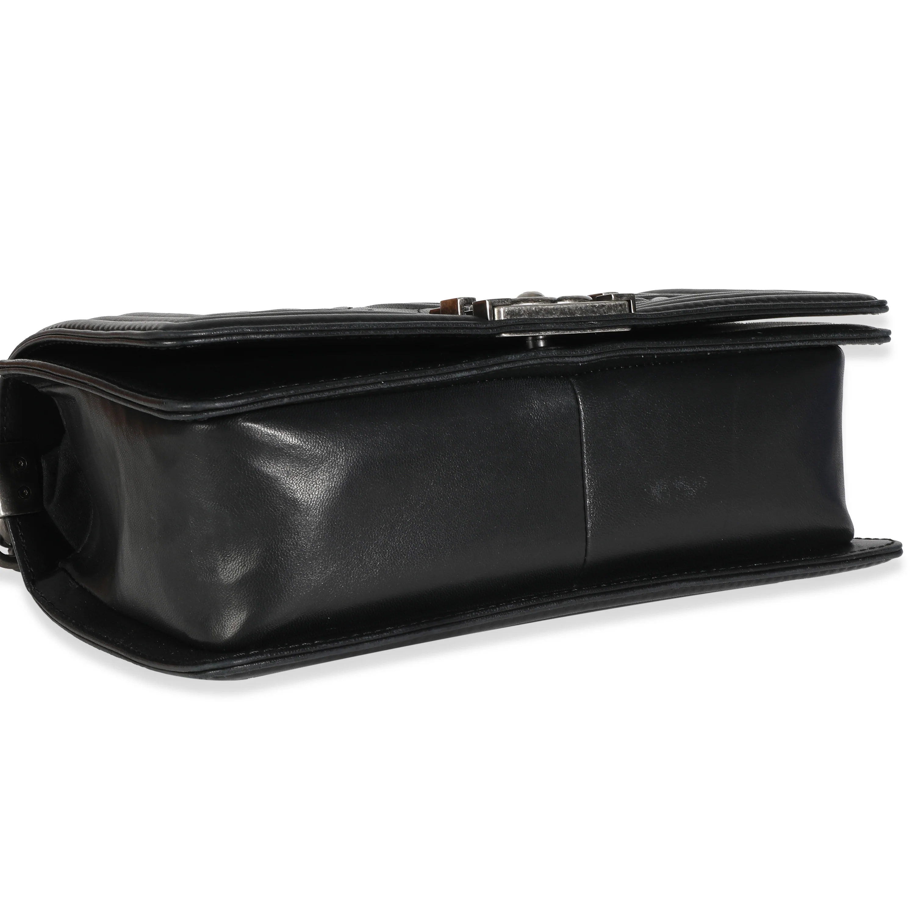 Black Lambskin Celtic Medium Boy Bag - Image 6
