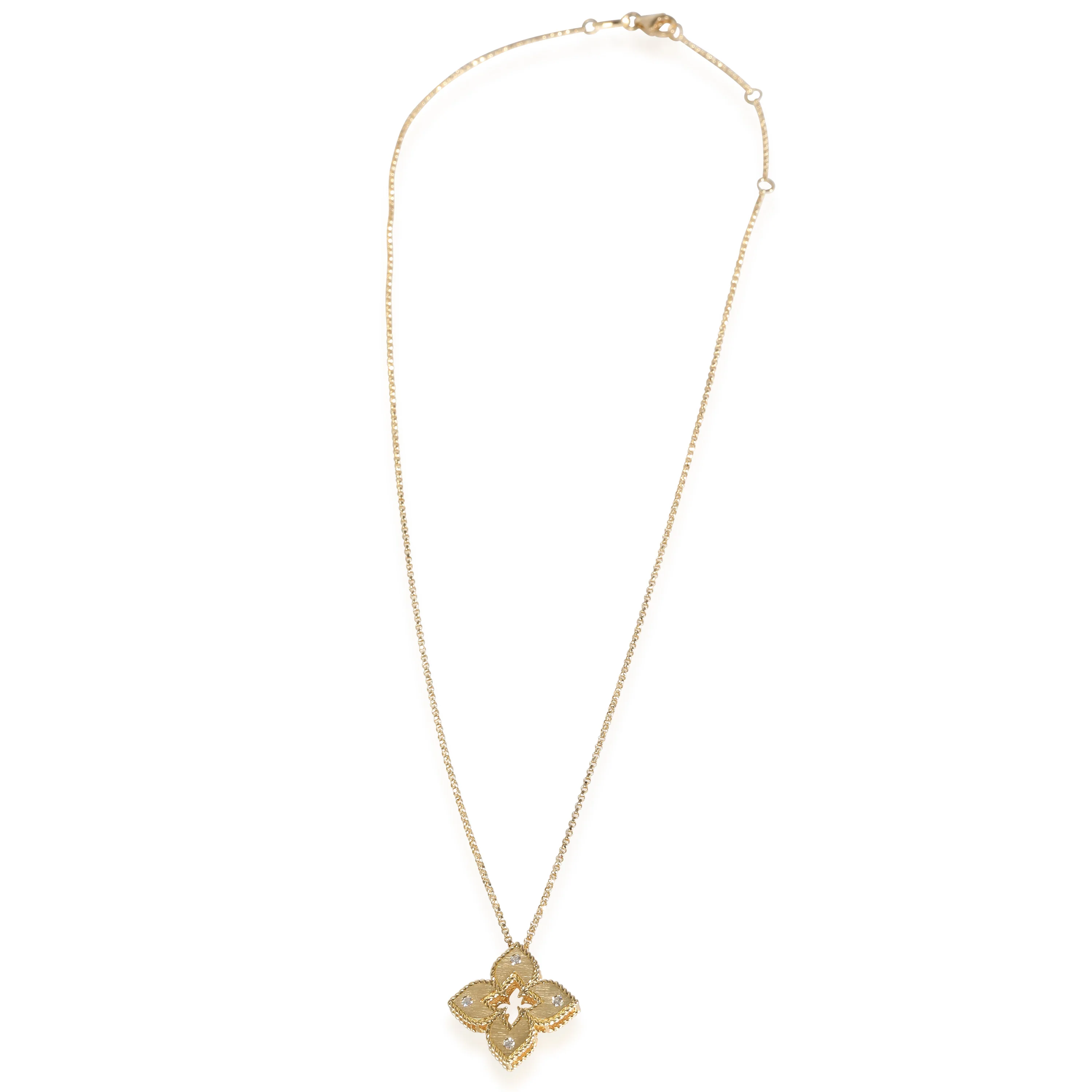 Roberto Coin Petite Venetian Princess Pendant in 18k Yellow Gold 0.06 CTW - Image 3
