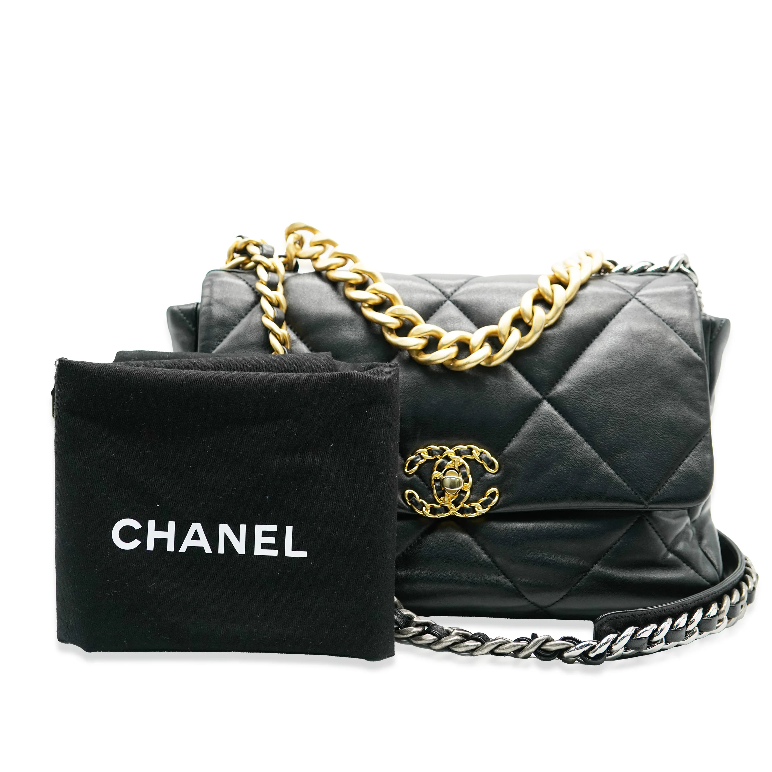 Chanel Black Quilted Lambskin Medium Chanel 19 Flap Bag - Image 10