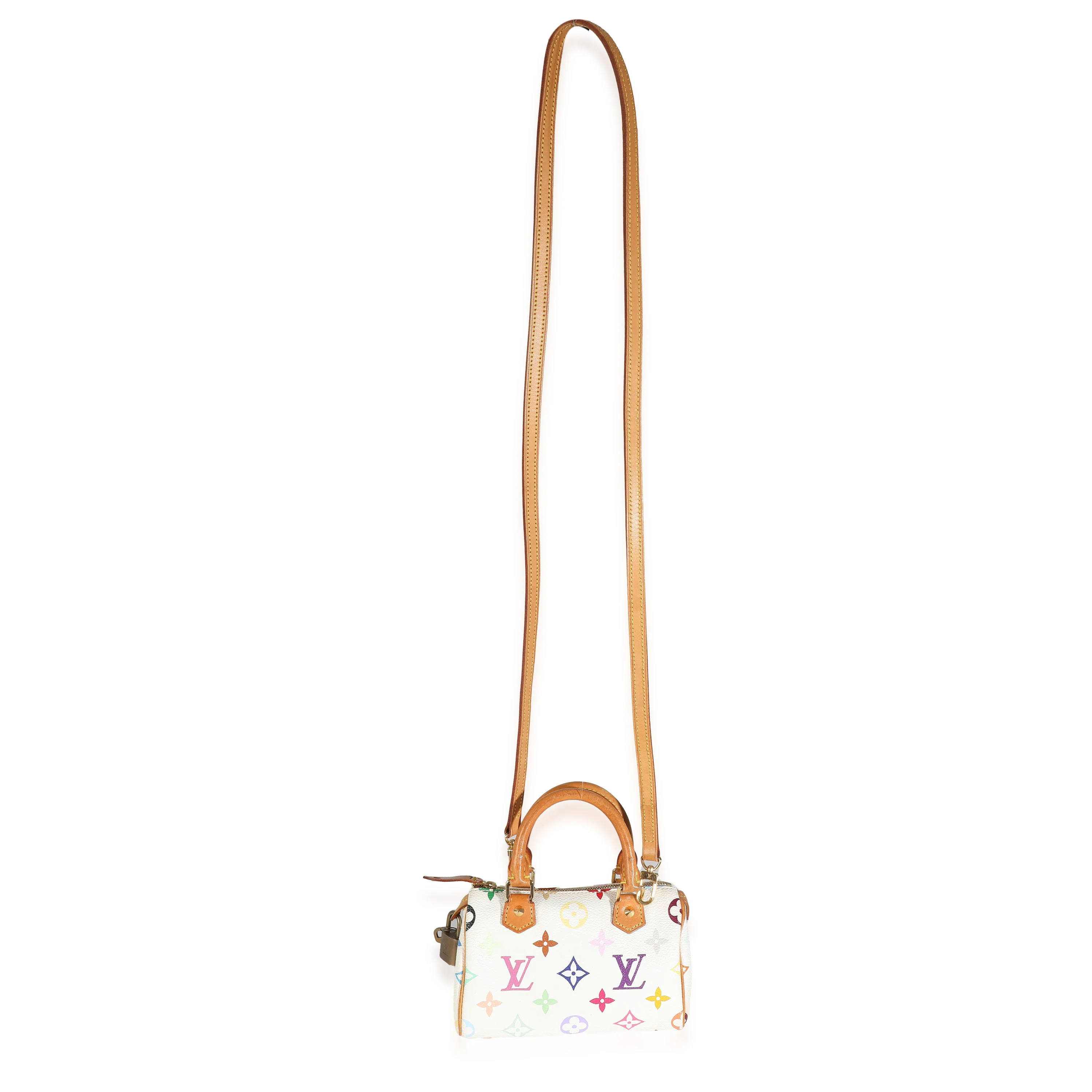 Louis Vuitton x Takashi Murakami White Multicolor Monogram Canvas Nano Speedy - Image 8
