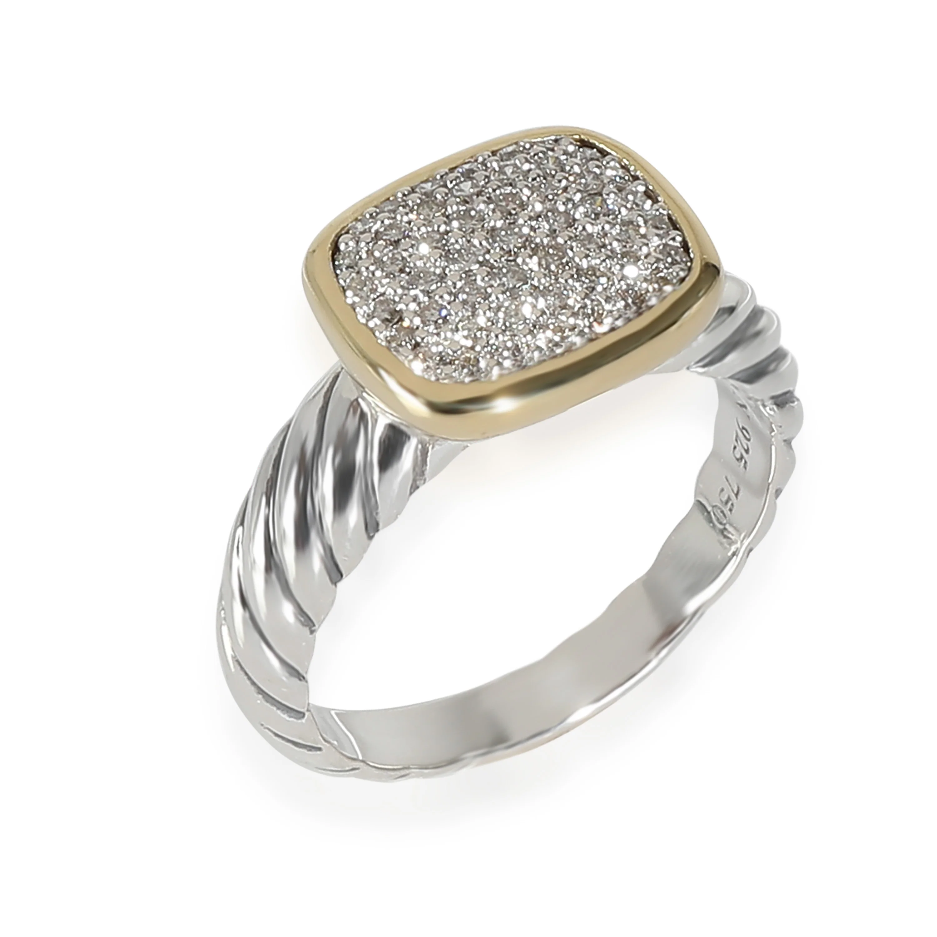 David Yurman Noblesse Ring in 18K Yellow Gold/Sterling Silver 0.5 CTW - Image 4