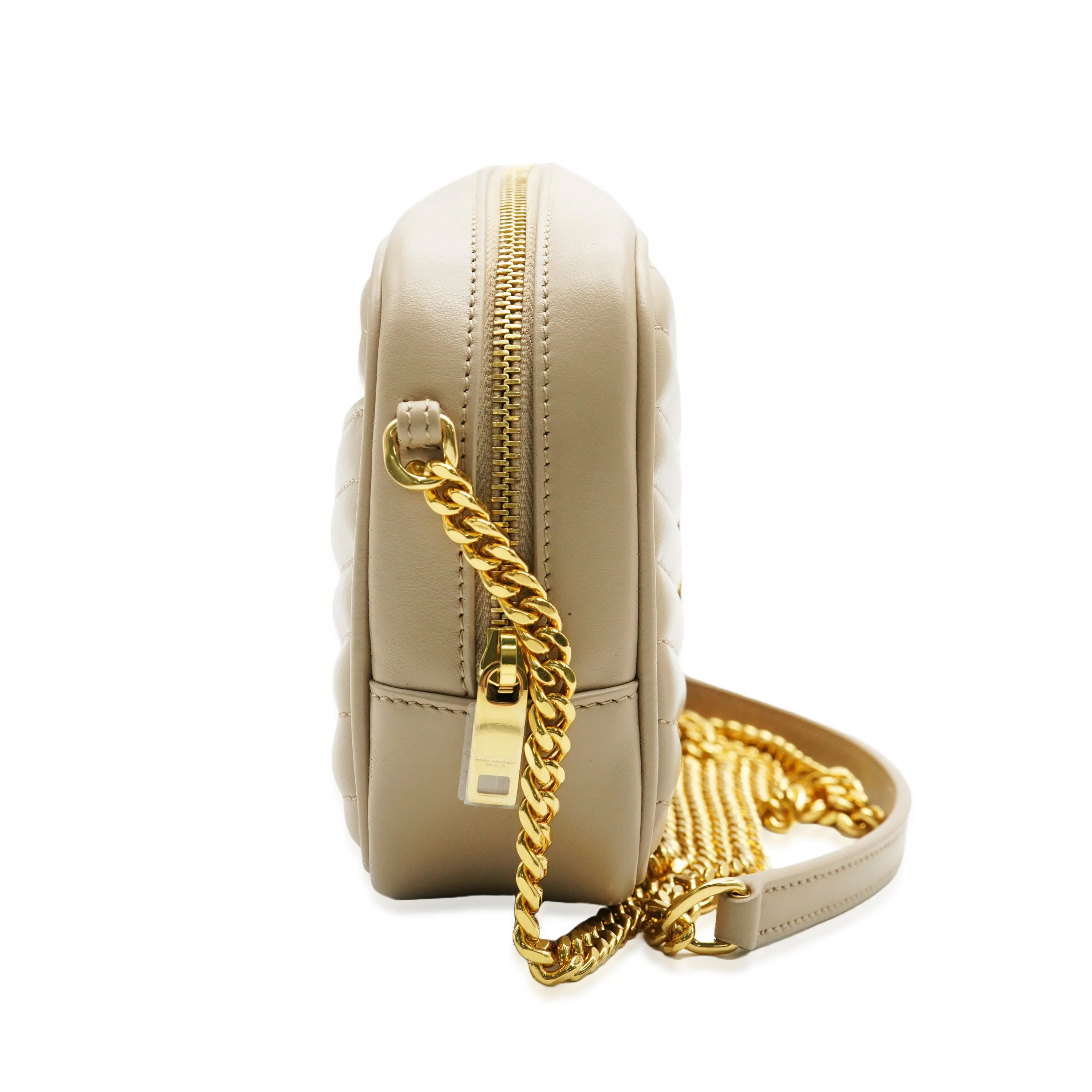 Beige Chevron Calfskin Mini Lou Camera Bag - Image 2